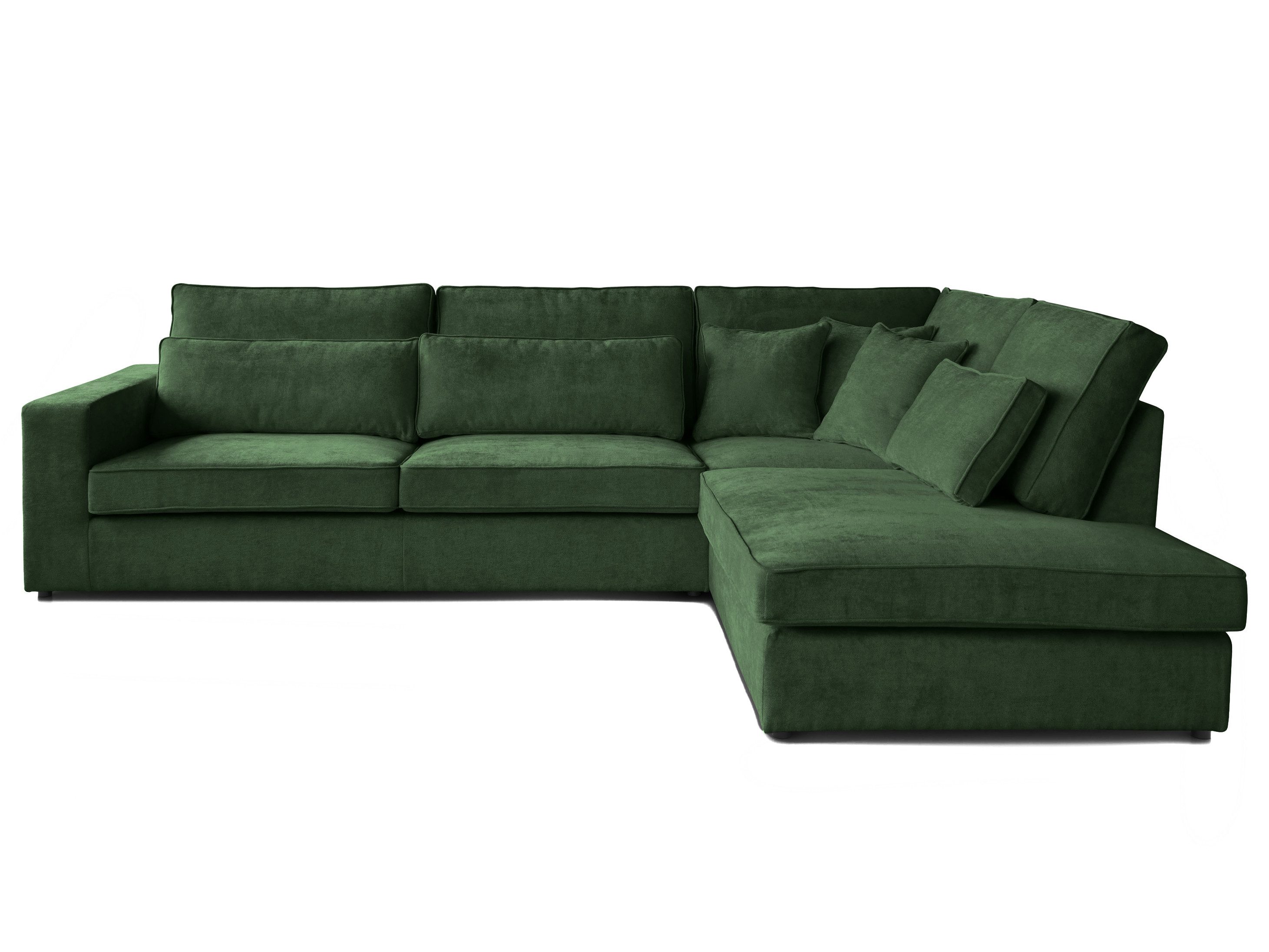 Beautysofa Ecksofa mit dekorativen Kissen PARMA, im modernes Design, klassische Polsterecke inklusive Wellenfedern, Ottomane links oder rechts wählbar