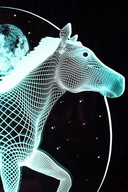 Geschenkelampe LED Nachttischlampe Pferd 3D Nachtlicht für Reiterin und Reiter und Pferdeliebhaber, Leuchte 7 Farben fest integriert, Geburtstagsgeschenk für Freunde, Mädchen, Jungen