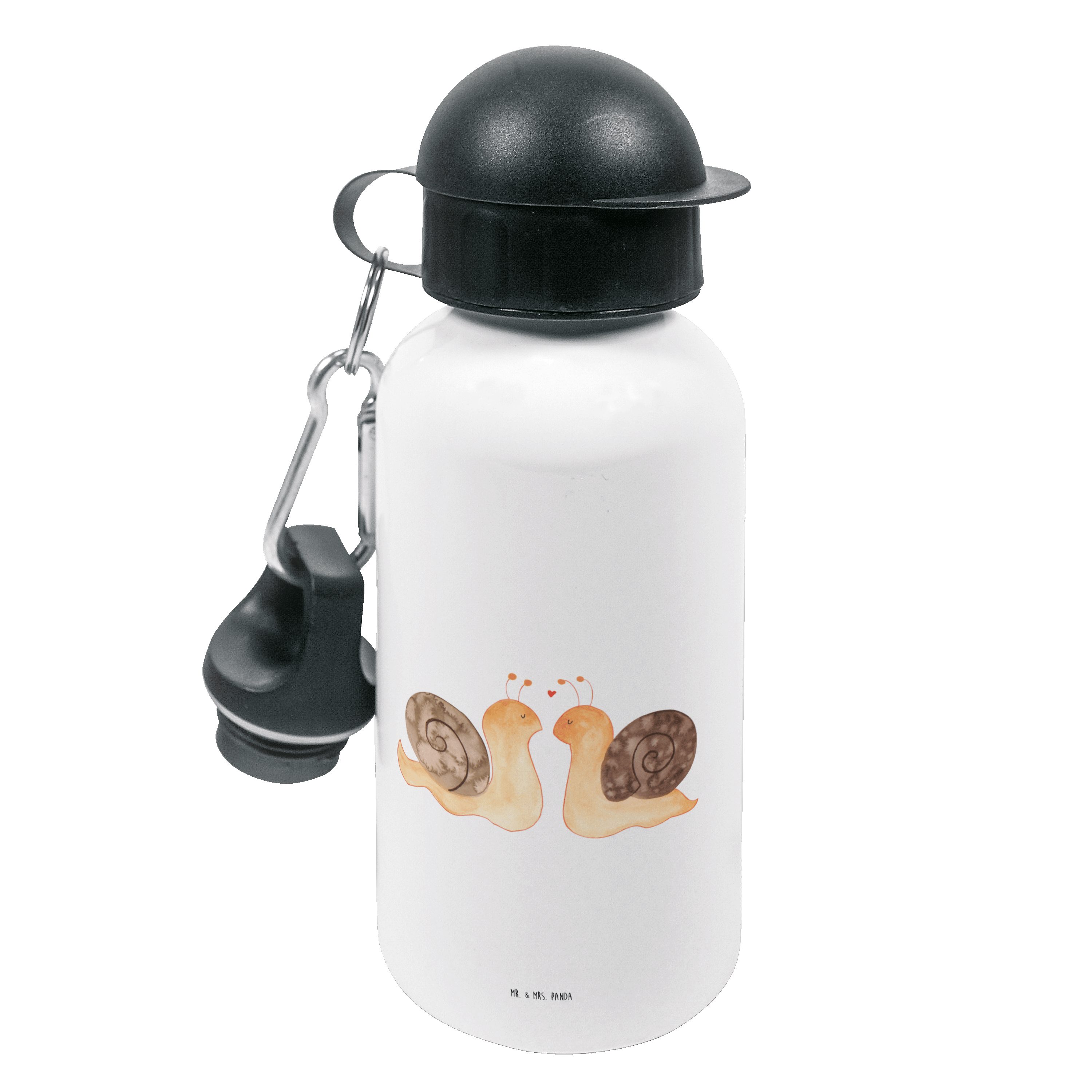 Mr. & Mrs. Panda Trinkflasche Schnecken Liebe - Weiß - Geschenk, Paar, Kinder, Kinder Trinkflasche