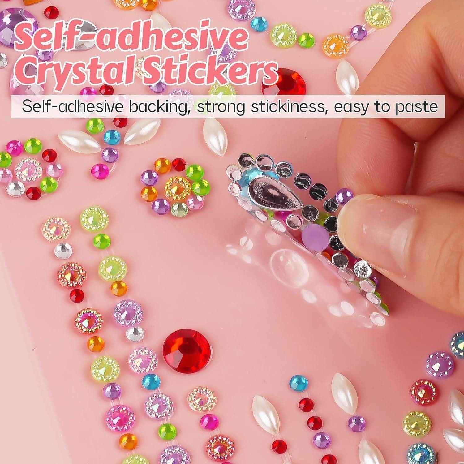 Weysoo Sticker Strasssteine Selbstklebend Blätter Acryl Sticker Einhorn Mädchen DIY 5