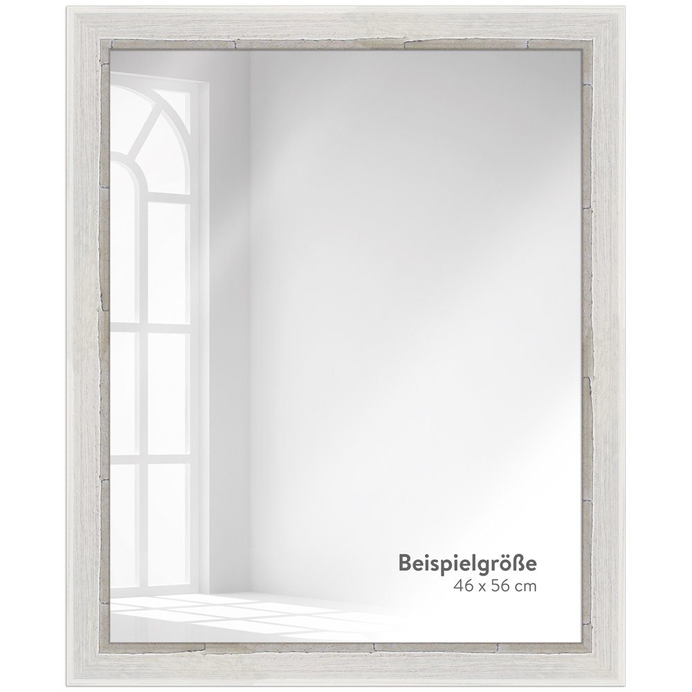 Wandspiegel aus im Weiß, Shabby Stil H640, WANDStyle Massivholz Chic