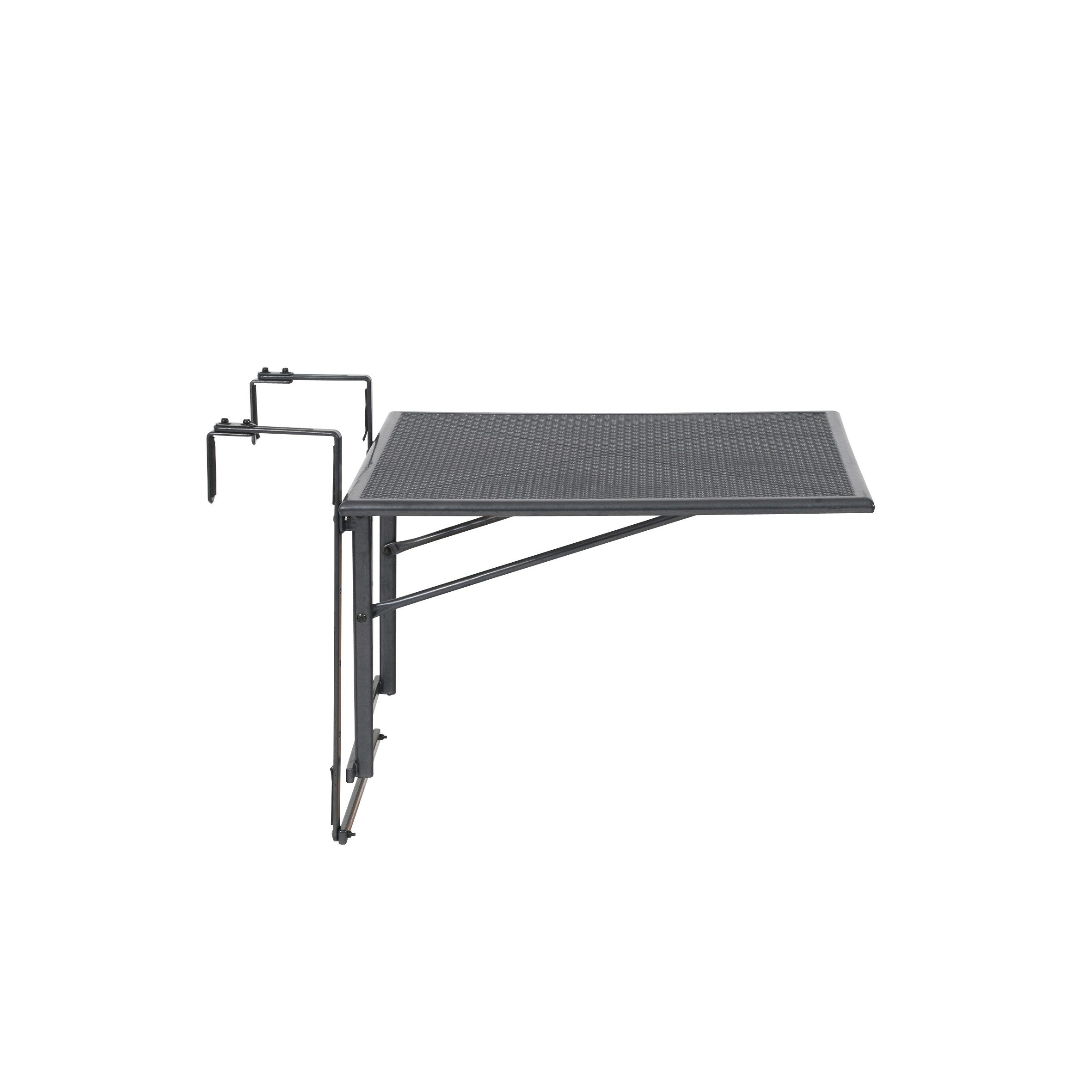 Greemotion Balkonhängetisch XL Toulouse Balkontisch-hängetisch Eisengrau 70 x 88 x 47-79 cm