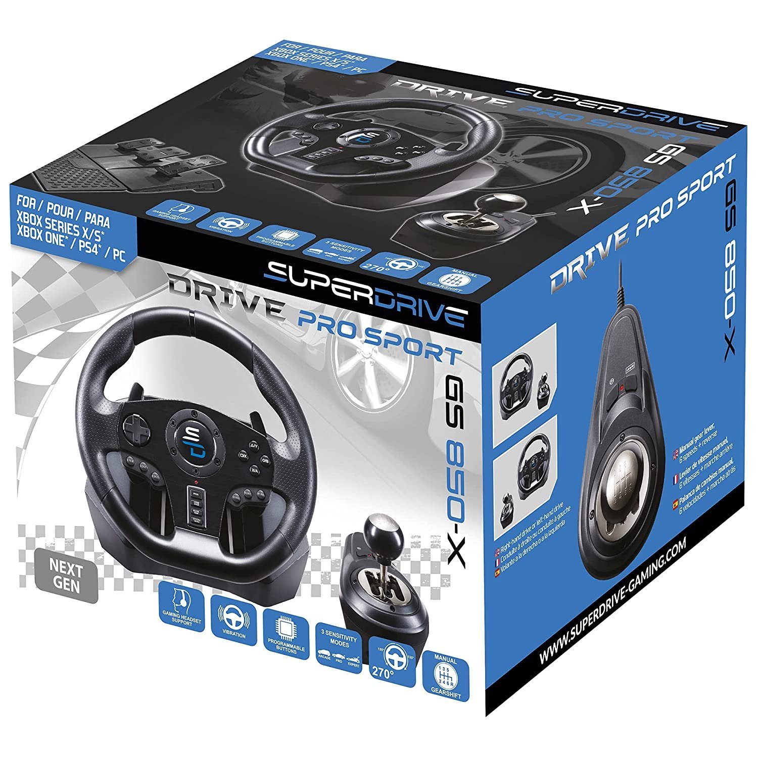 Subsonic Superdrive GS850-X Racing Wheel für Xbox Serie X/S, Ps4, Xbox One Gaming-Lenkrad
