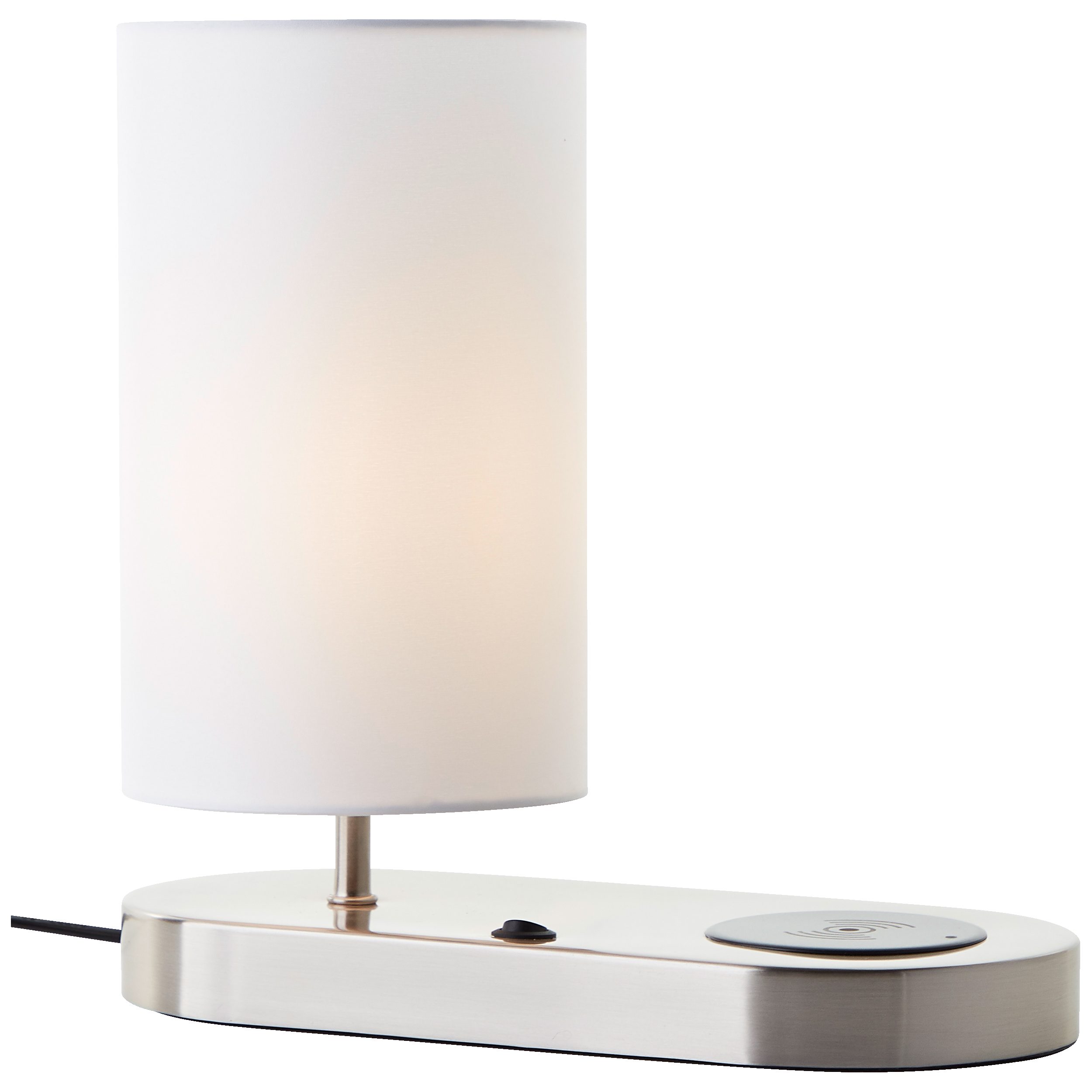 Lightbox Tischleuchte, ohne Leuchtmittel, Tischlampe, Wireless Charging, 26 cm, Ø 12 cm, E14, Schalter, weiß