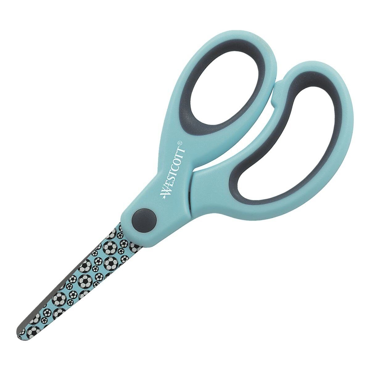 WESTCOTT Papierscheren Sporty Softgrip Kids, Kinderschere, für Rechtshänder
