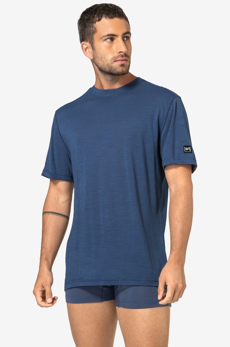 SUPER.NATURAL Funktionsshirt Merino T-Shirt M SIERRA140 TEE funktioneller Merino-Materialmix Night Shadow Blue