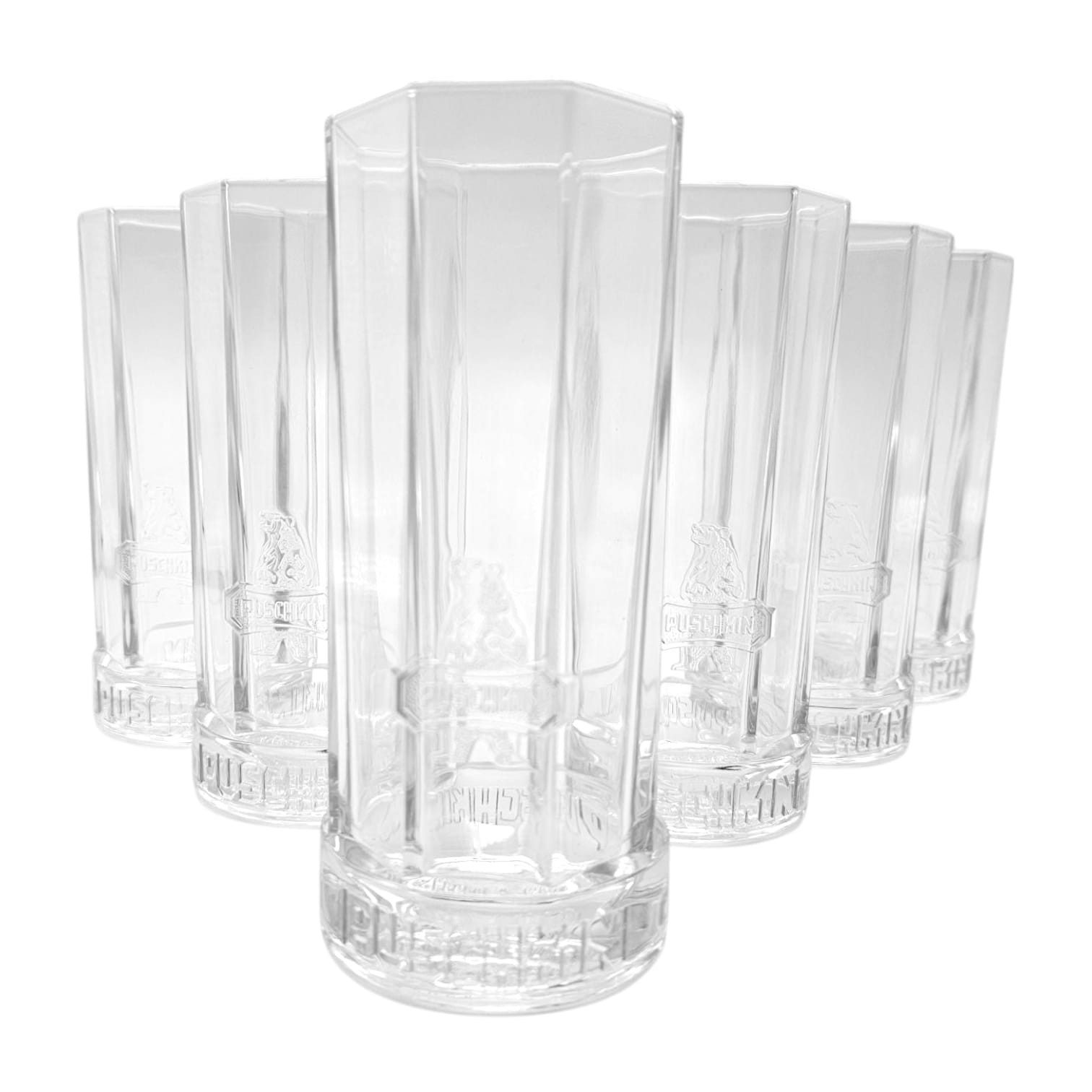 Puschkin Wodka Longdrinkglas 6x Puschkin 0,2l Longdrink Glas mit klarem Logo, 6-tlg.