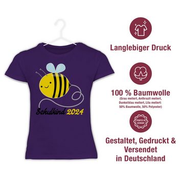 Shirtracer T-Shirt Biene Schulkind 2024 Einschulung Mädchen