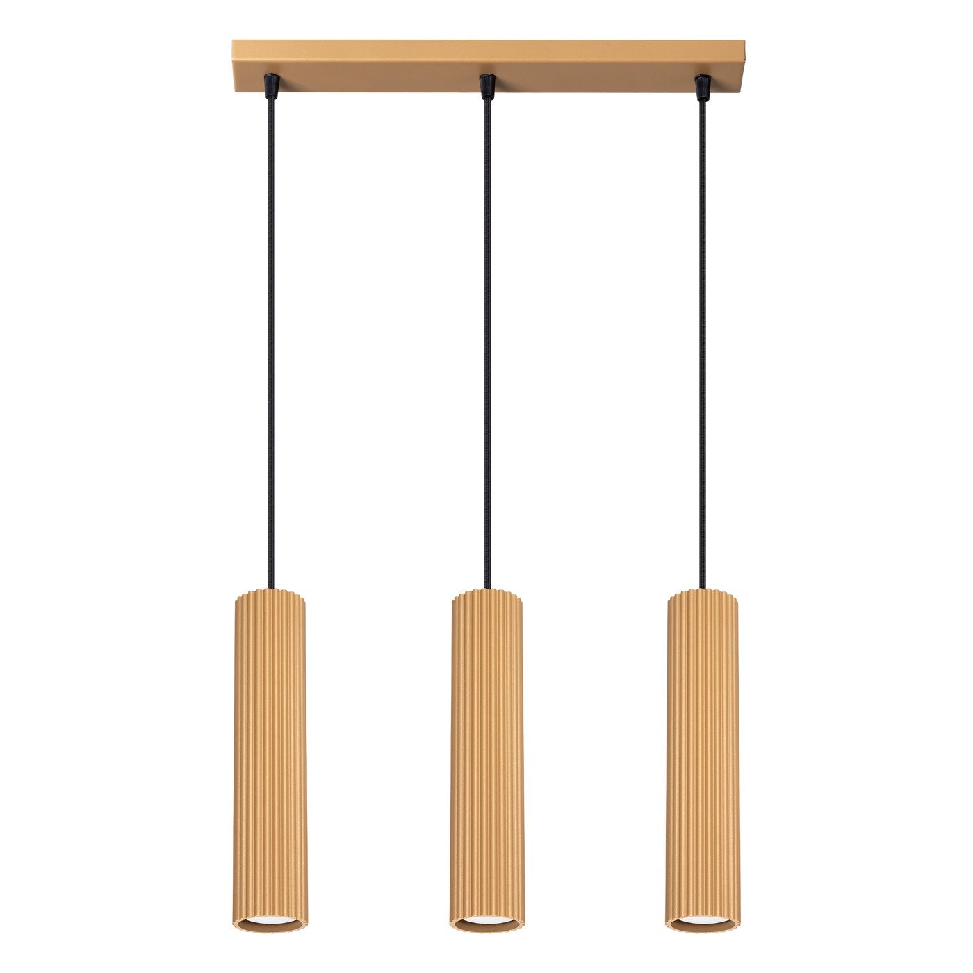 SOLLUX lighting Hängeleuchte Pendelleuchte Karbon 3L Golden, Nicht enthalten