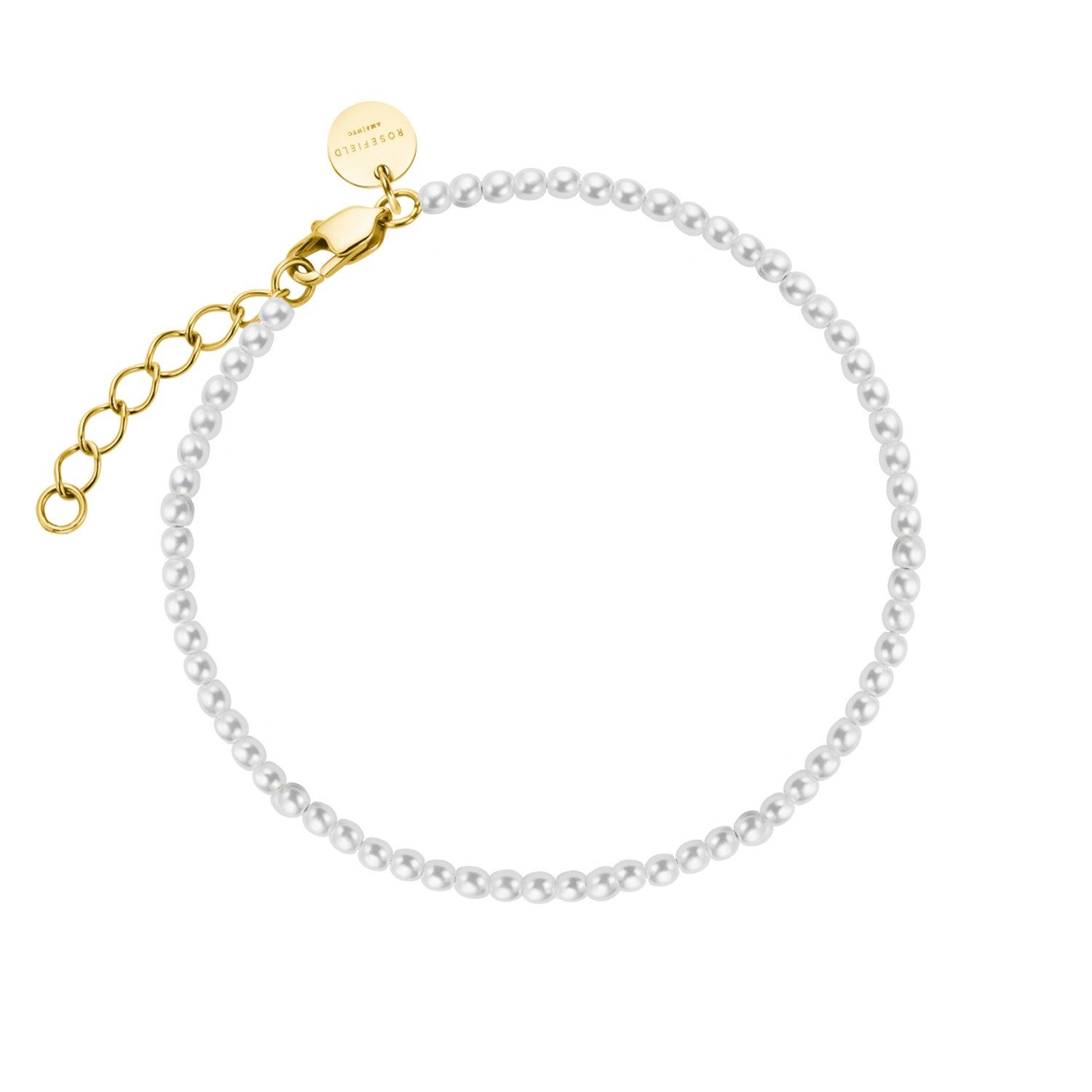 ROSEFIELD Edelstahlarmband Damen-Armband Miniperle PerlenGoldfarben