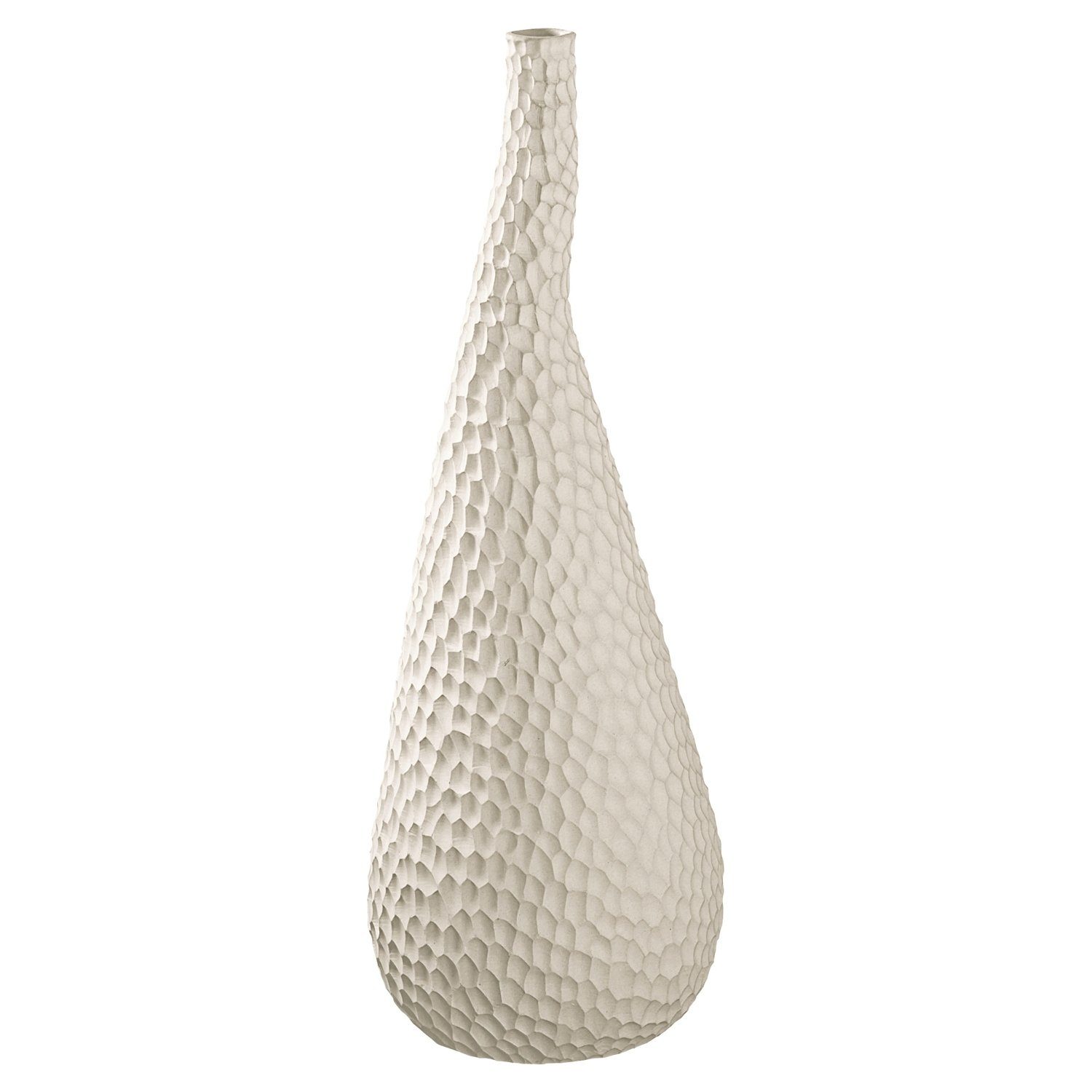 Dekovase CARVE, H 46 cm, Creme, Feinsteinzeug