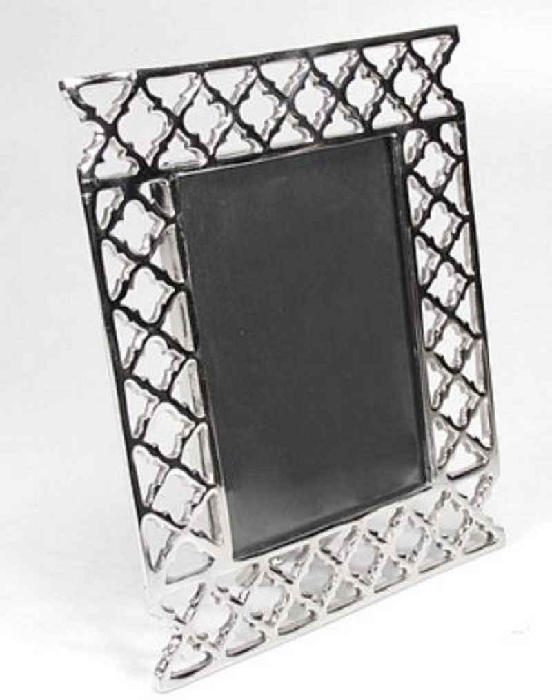Casa Padrino Bilderrahmen Designer Messing Bilderrahmen Silber 22 x 5 x H. 27,5 cm - Luxus Deko Accessoires