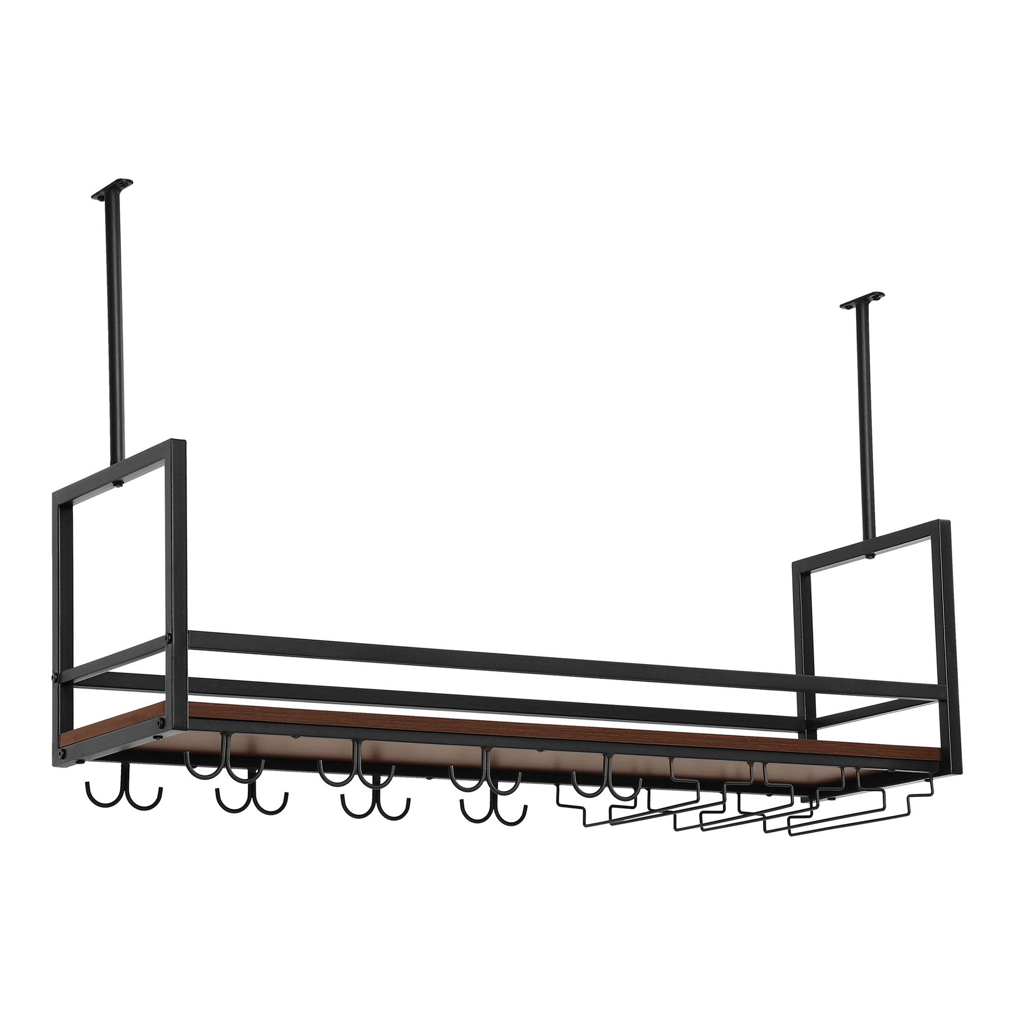 en.casa Weinregal, mit Glashalterung »Borejle« 100 x 30 x 65 cm Schwarz/Wal günstig online kaufen