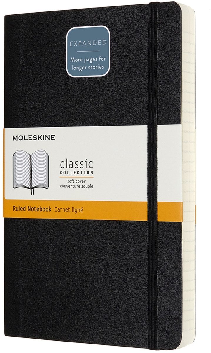 Notizbuch Notizbuch Large A5 liniert 200 Blatt Softcover schwarz