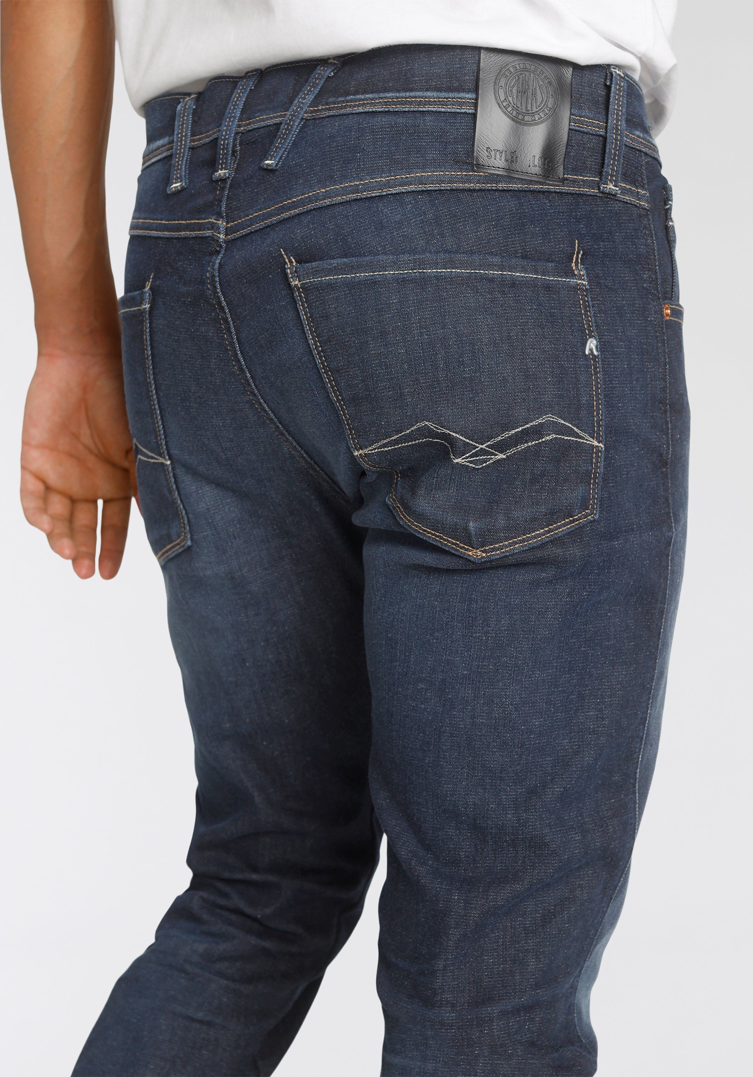 Replay Slim-fit-Jeans ANBASS HYPERFLEX dark-wash BIO