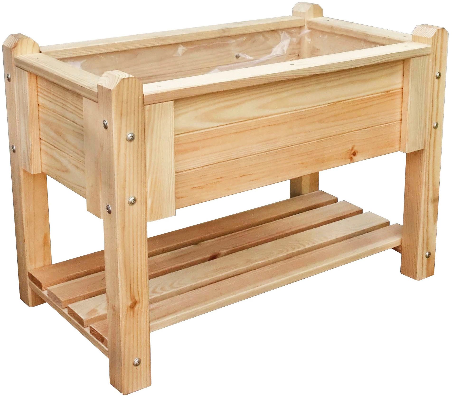 promadino Kräuterbeet für Kinder, aus naturbelassenem Kiefernholz, Füllvolumen: ca. 23L