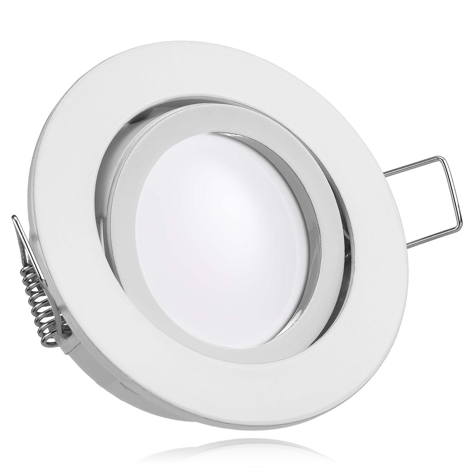 LEDANDO LED Leuchtmittel LED in von flach Einbaustrahler weiß LED Set 5W Einbaustrahler extra mit