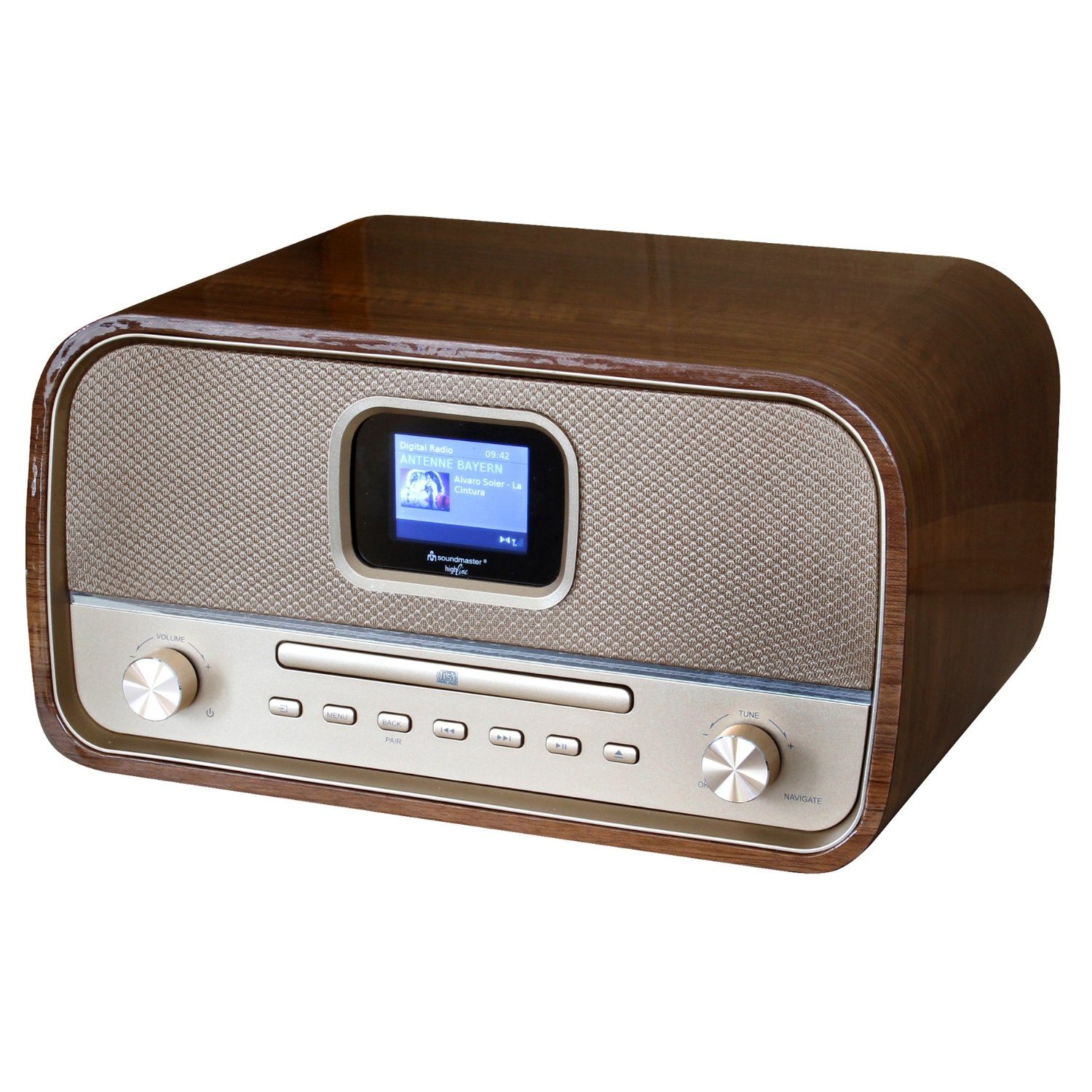 DAB970BR1 Retro Kompaktanlage Stereo DAB+ CD Player MP3 USB Bluetooth Microanlage