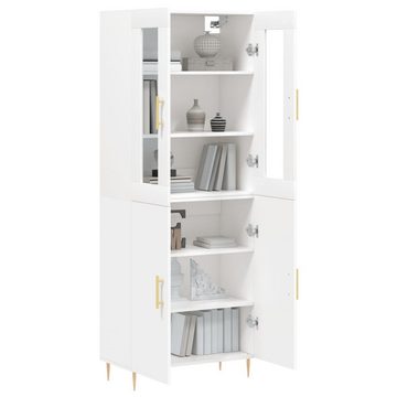 vidaXL Anrichte Highboard Weiß 69,5x34x180 cm Holzwerkstoff Glas Vitrine