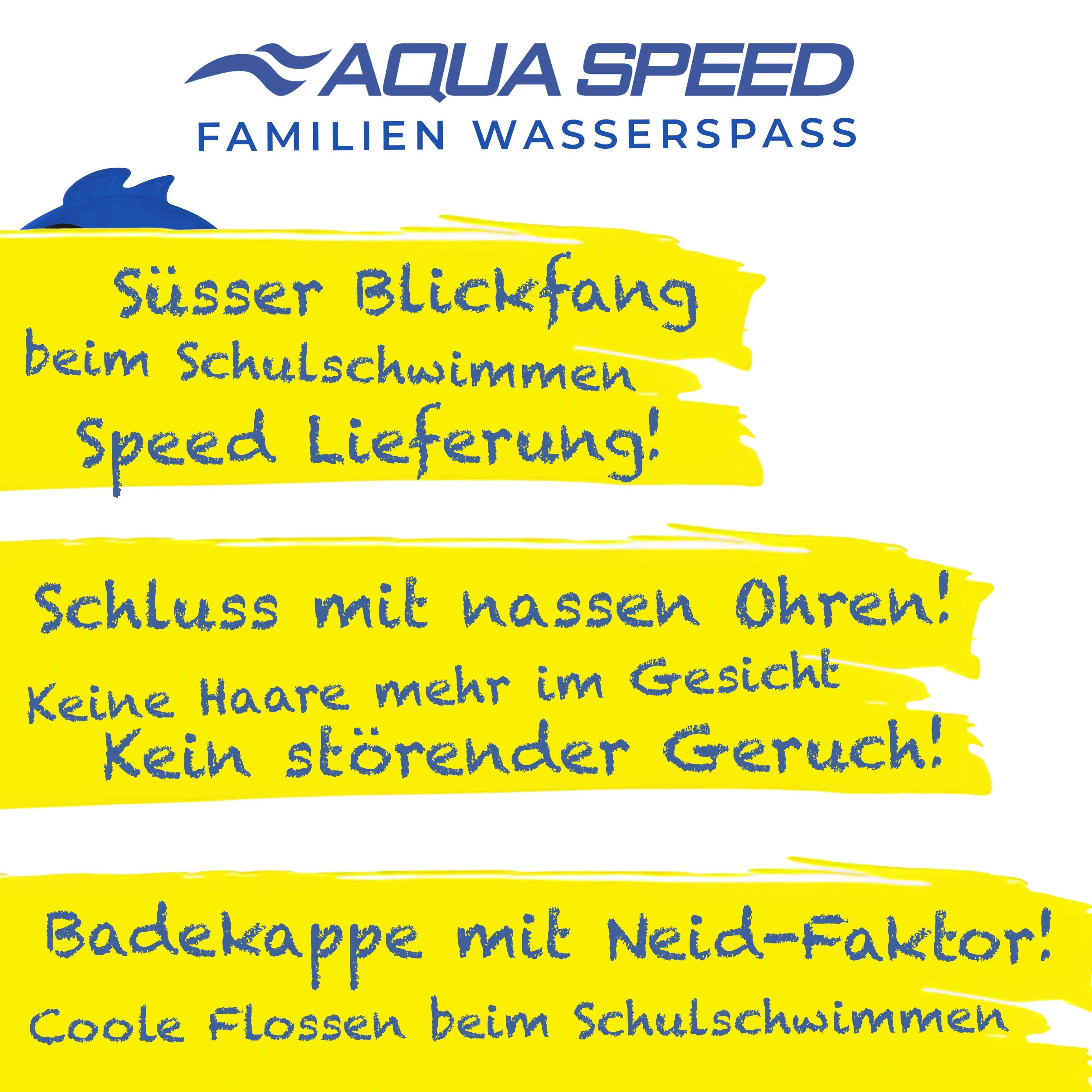 Aqua Speed Badekappe Lustige Kinder-Badehaube 3D-Schwimmhaube mit Flossen & Spaß (Perfekter Sitz & flexibles Silikon – Komfort für kleine Schwimmer), Silikonmaterial – dehnbar, langlebig & sanft zur empfindlichen Haut