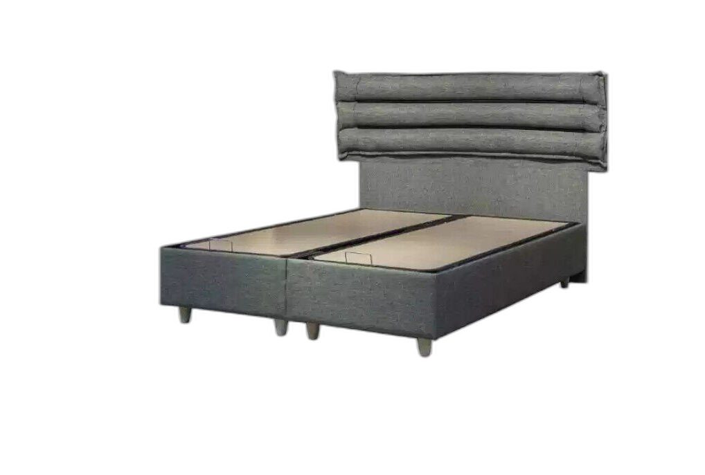 Xlmoebel Bett Elegantes Bett mit Matratze Komplett Set Stauraum Ohren Grau Velvet (1-tlg., Bett), Hergestellt in Europa