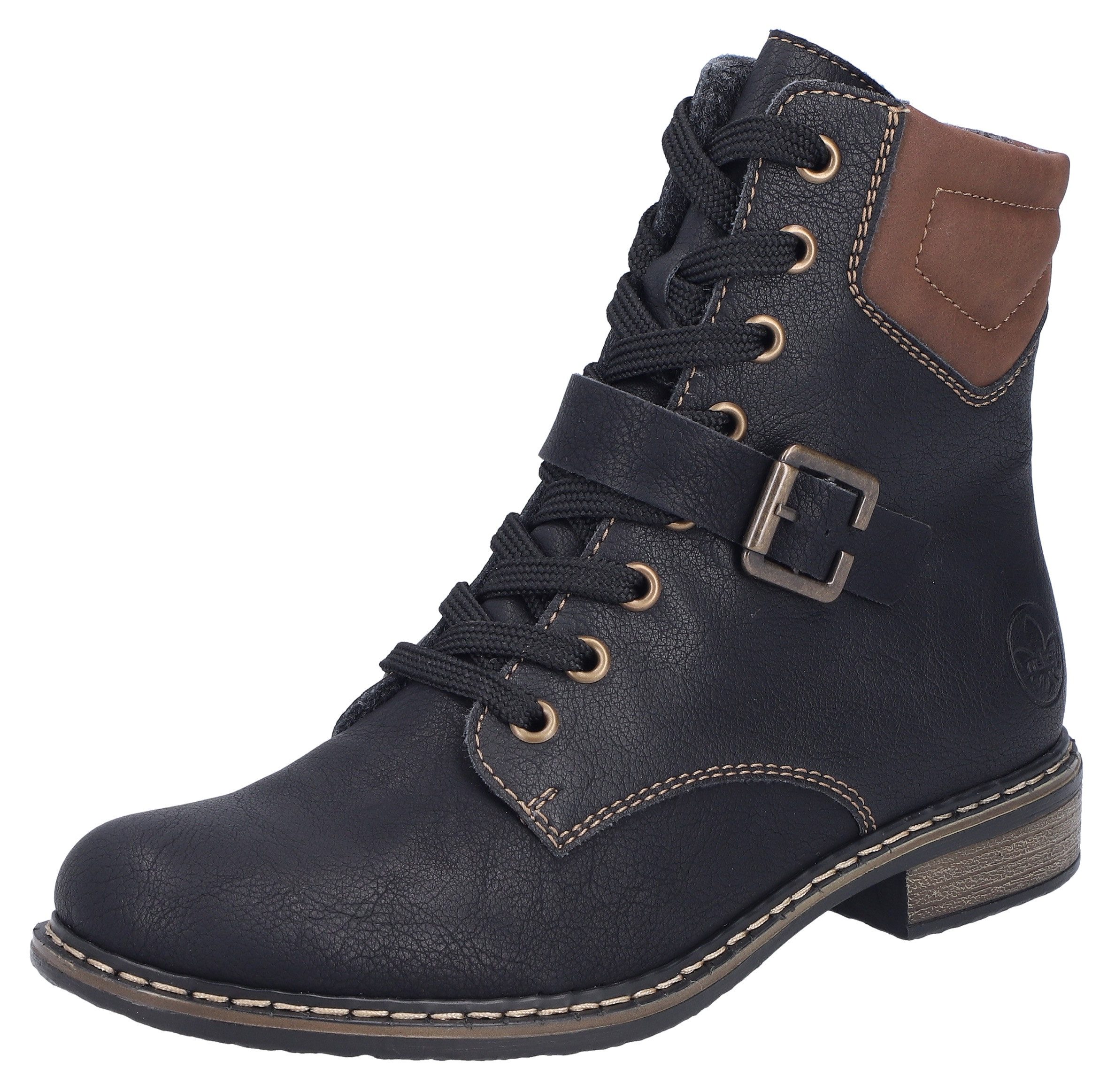 Rieker Schnürstiefelette Schnürboots, Stiefelette, Blockabsatz, mit günstig online kaufen
