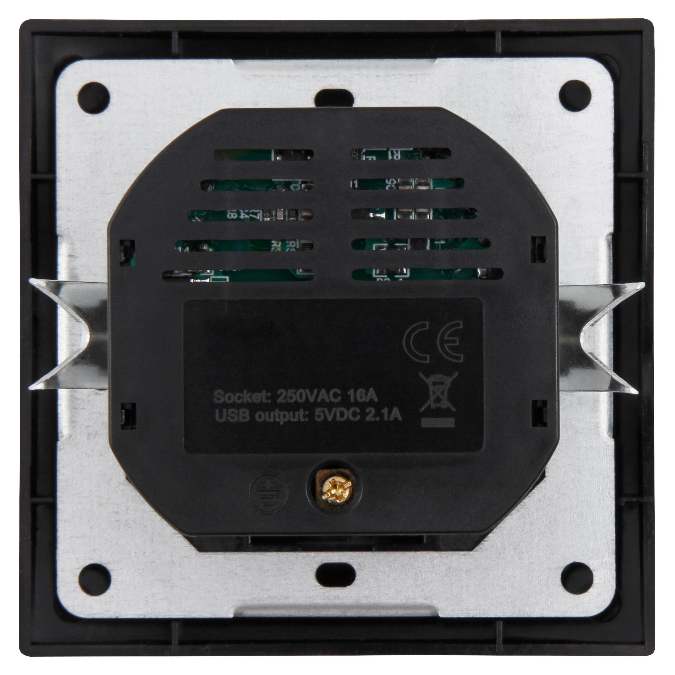 McPower Steckdose Schutzkontakt-Steckdose UP USB 5V/2,1A, McPower 250V, Flair, 2x mit