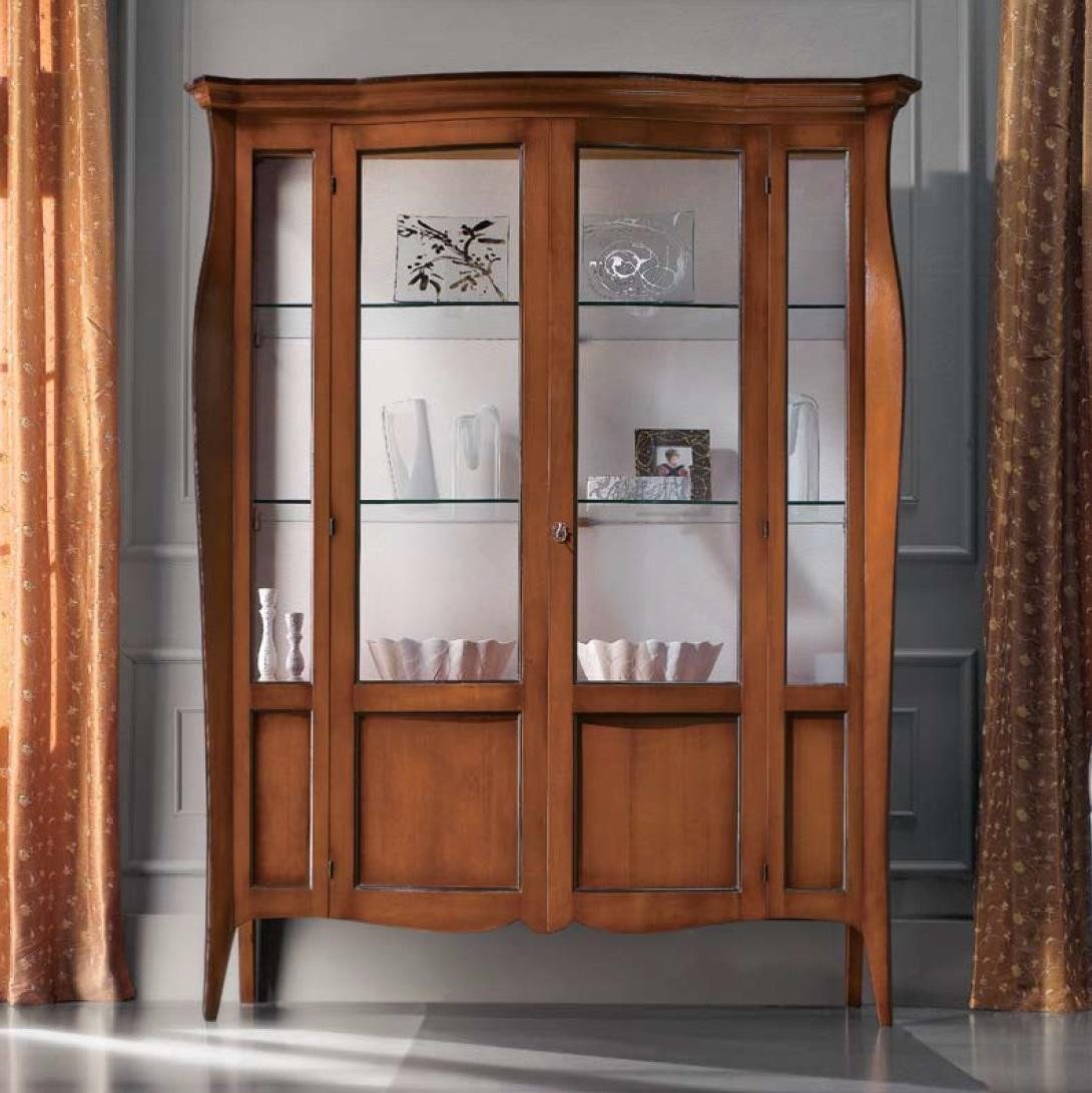 Vitrine Klassische Vitrine aus Holz und Glas für das Wohnzimmer