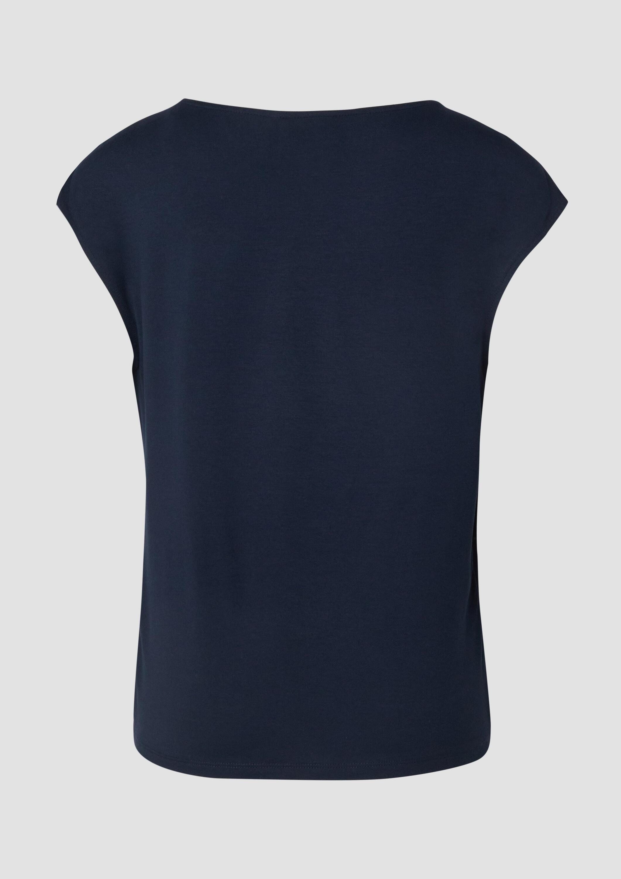 s.Oliver Kurzarmshirt T-Shirt Ärmelloses Viskose-Shirt im Fabricmix