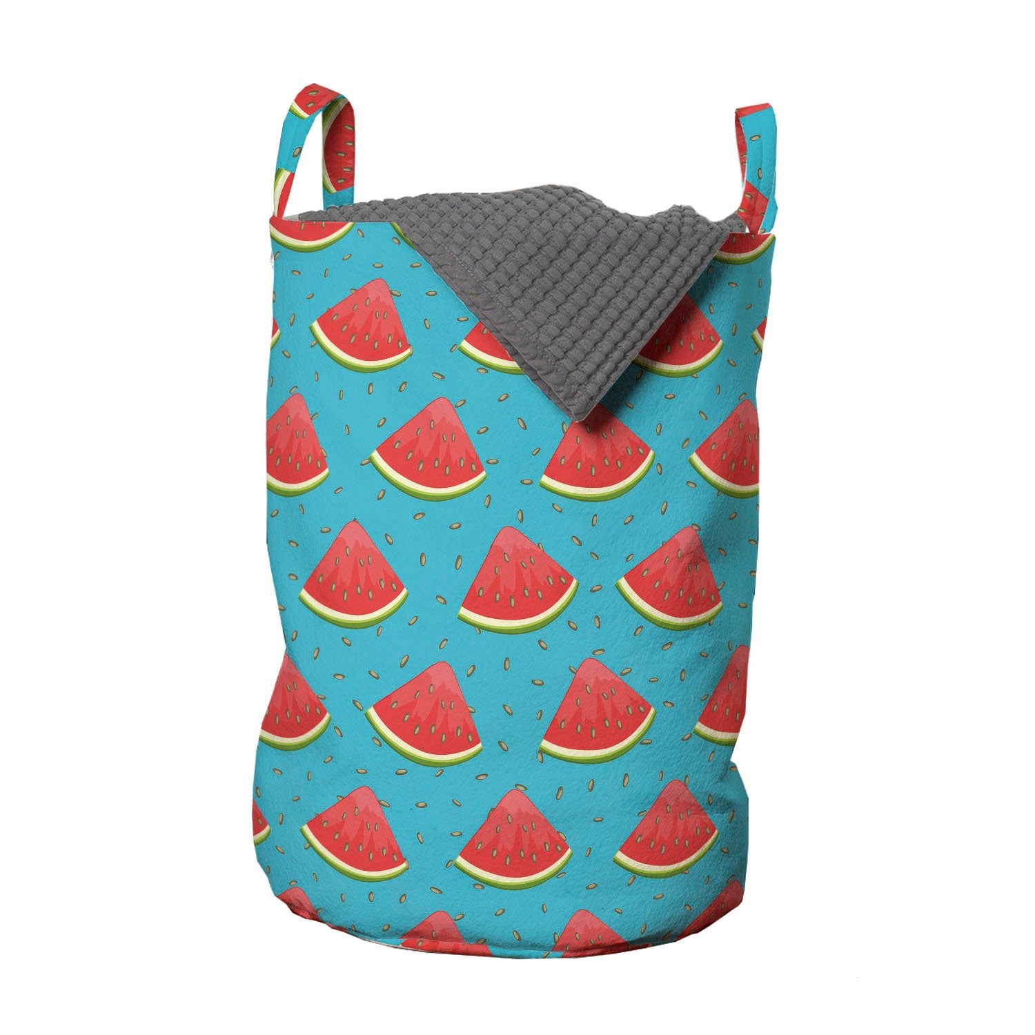 Abakuhaus Wäschesäckchen Wäschekorb mit Griffen Kordelzugverschluss Scheiben für Waschsalons, Dreieckigen Melone Samen und