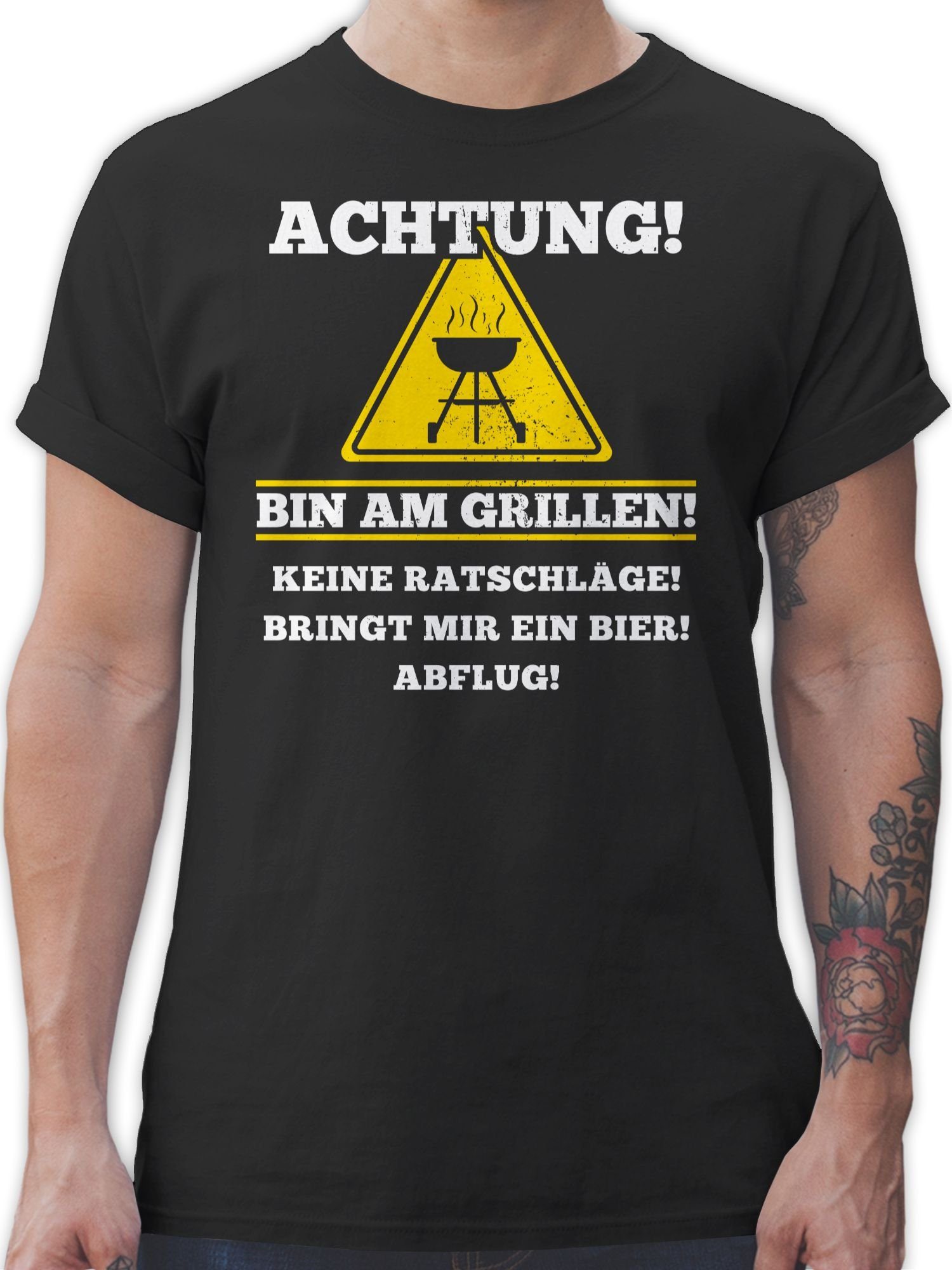 Grillen am Geschenk 1 Bin Grillzubehör Shirtracer Schwarz Grillen T-Shirt &