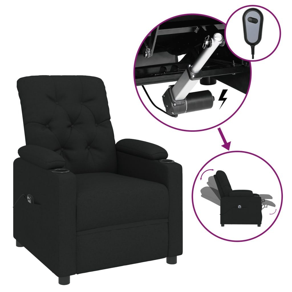 vidaXL Sessel Relaxsessel Elektrisch Schwarz Stoff günstig online kaufen