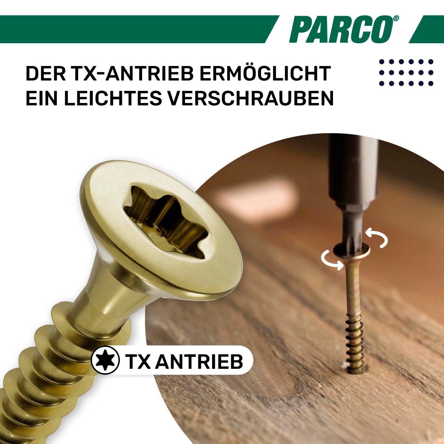 PARCO Spanplattenschraube Senkkopf Torx Verzinkt, Spanplattenschrauben, Deutsche Qualität – Bild 4 von 5