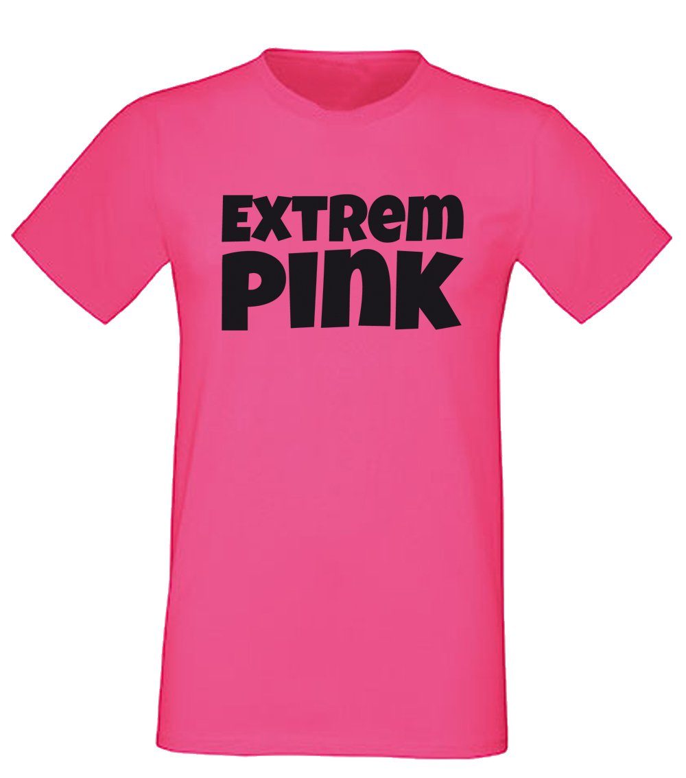 G-graphics T-Shirt Extrem pink Herren T-Shirt, mit trendigem Frontprint, Aufdruck auf der Vorderseite, Spruch/Sprüche/Print/Motiv, Pink-Black-Men-Edition, für jung & alt