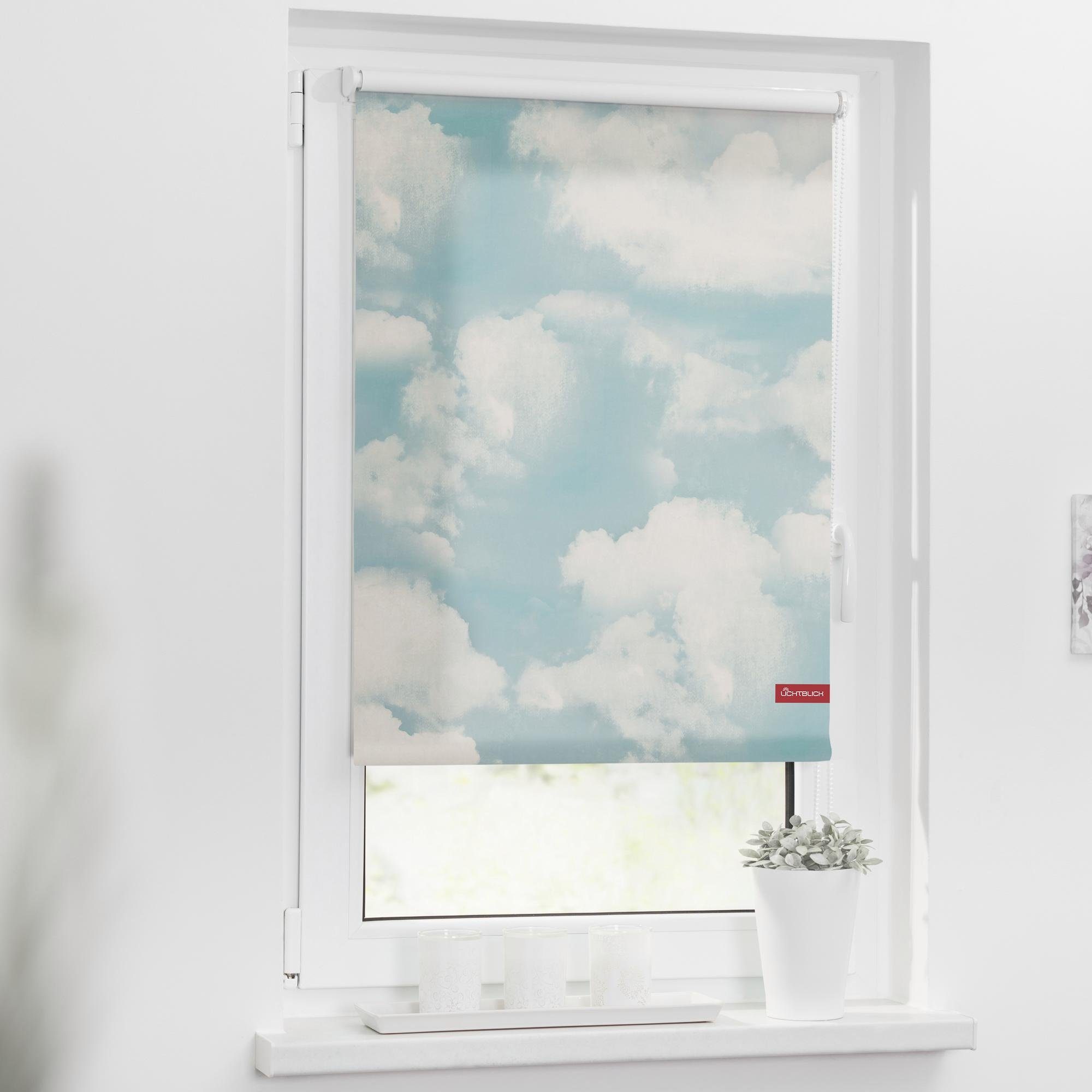 Seitenzugrollo Klemmfix Motiv Wolken, LICHTBLICK ORIGINAL, günstig online kaufen