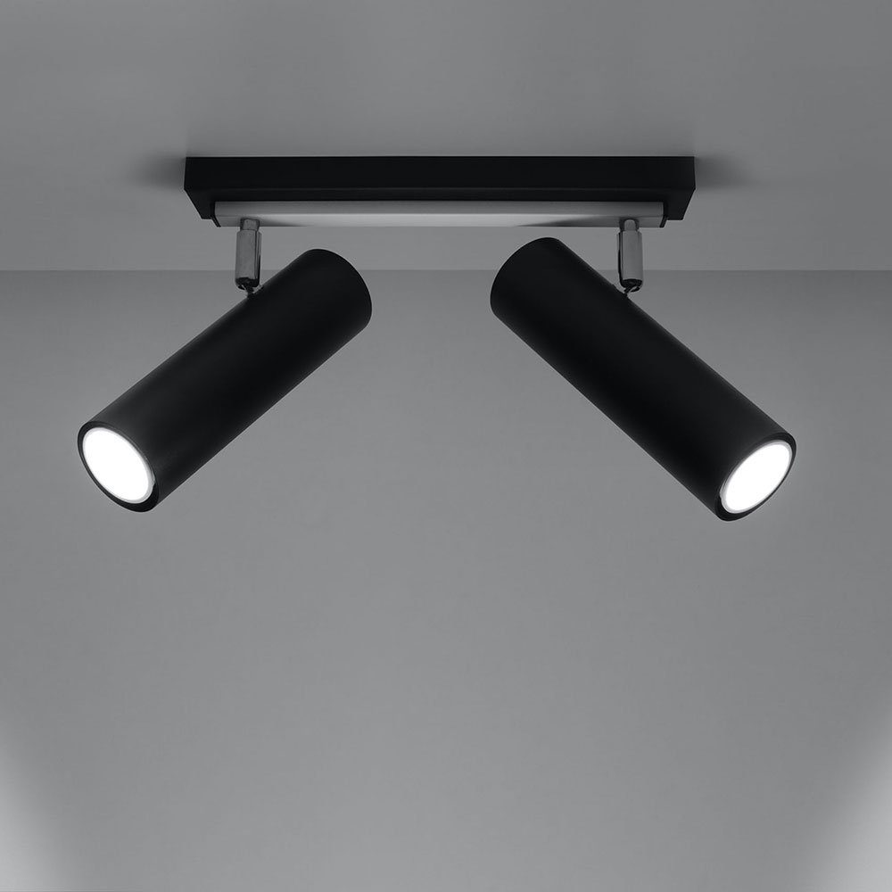 etc-shop Deckenleuchte verstellbar Deckenlampe inklusive, Deckenleuchte 2 LED Leuchtmittel schwarz Deckenspot, Metall nicht