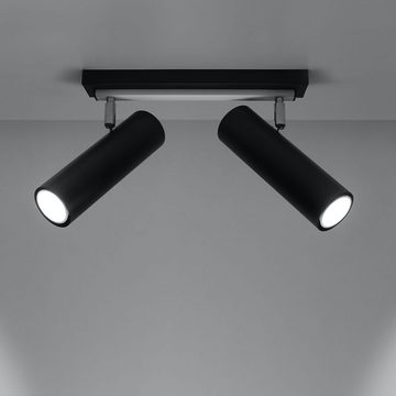 etc-shop LED Deckenspot, Leuchtmittel nicht inklusive, Deckenlampe verstellbar Deckenleuchte schwarz Metall Deckenleuchte 2