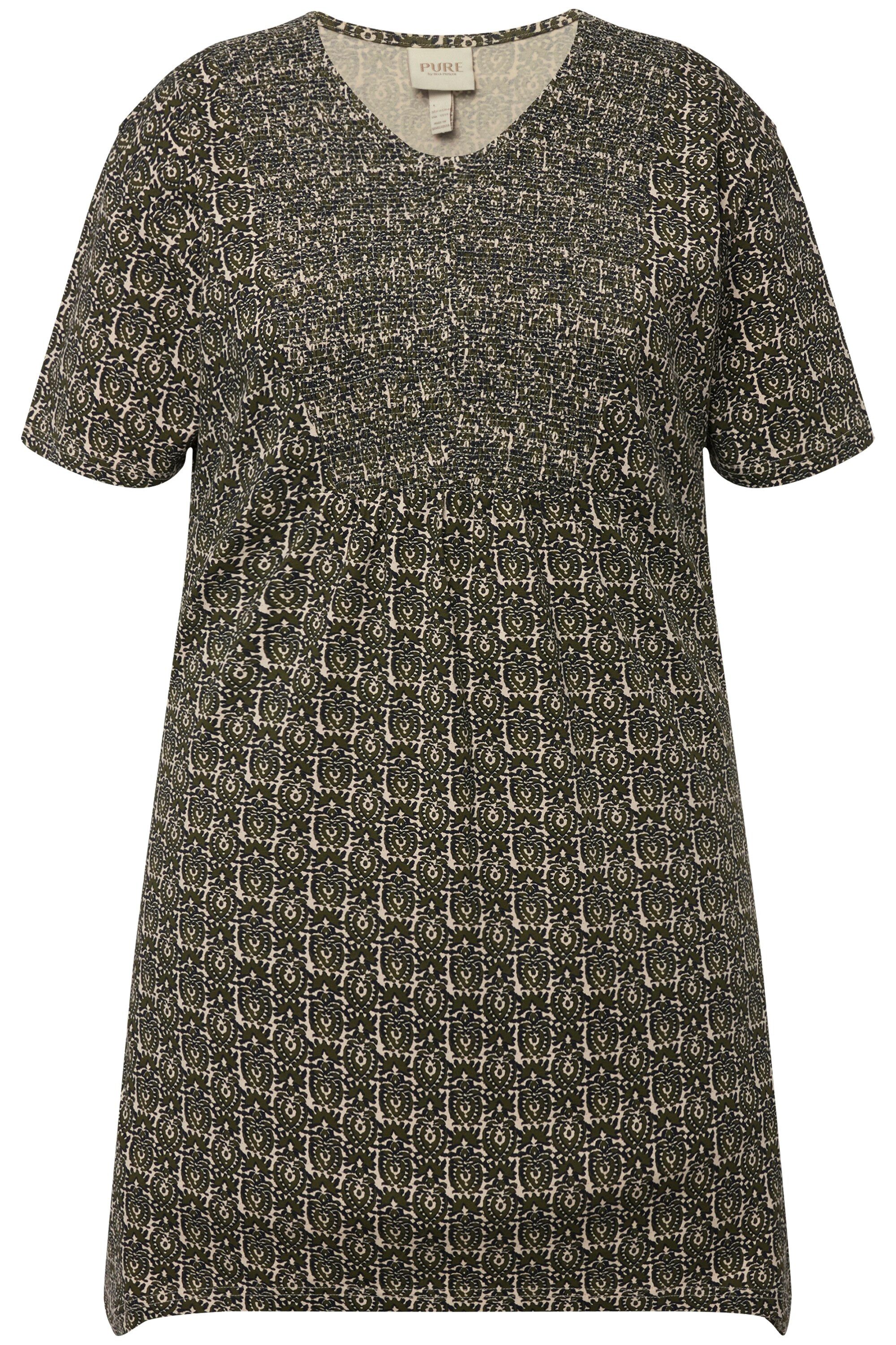 Ulla Popken Longshirt Longshirt A-Linie V-Ausschnitt günstig online kaufen