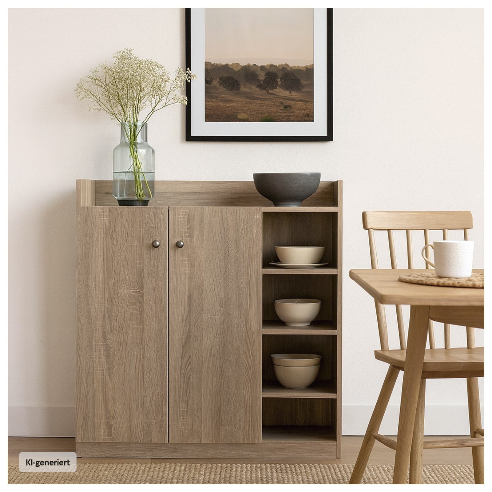 HTI-Living Sideboard Sideboard mit 8 Regalfächern Sonoma (Stück, 1 St., 1 Sideboard), Anrichte Kommode Schrank