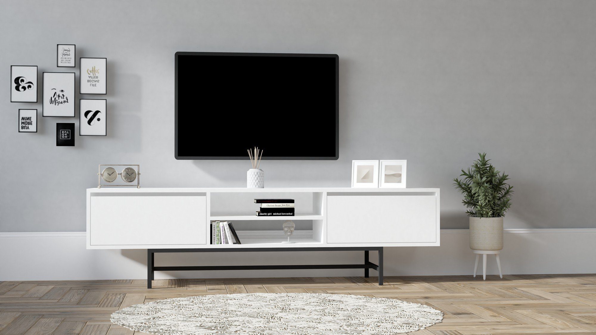 Skye Decor TV-Schrank Schränke, 50x180x40 cm, 100% Melaminbeschichtete Partikelplatte
