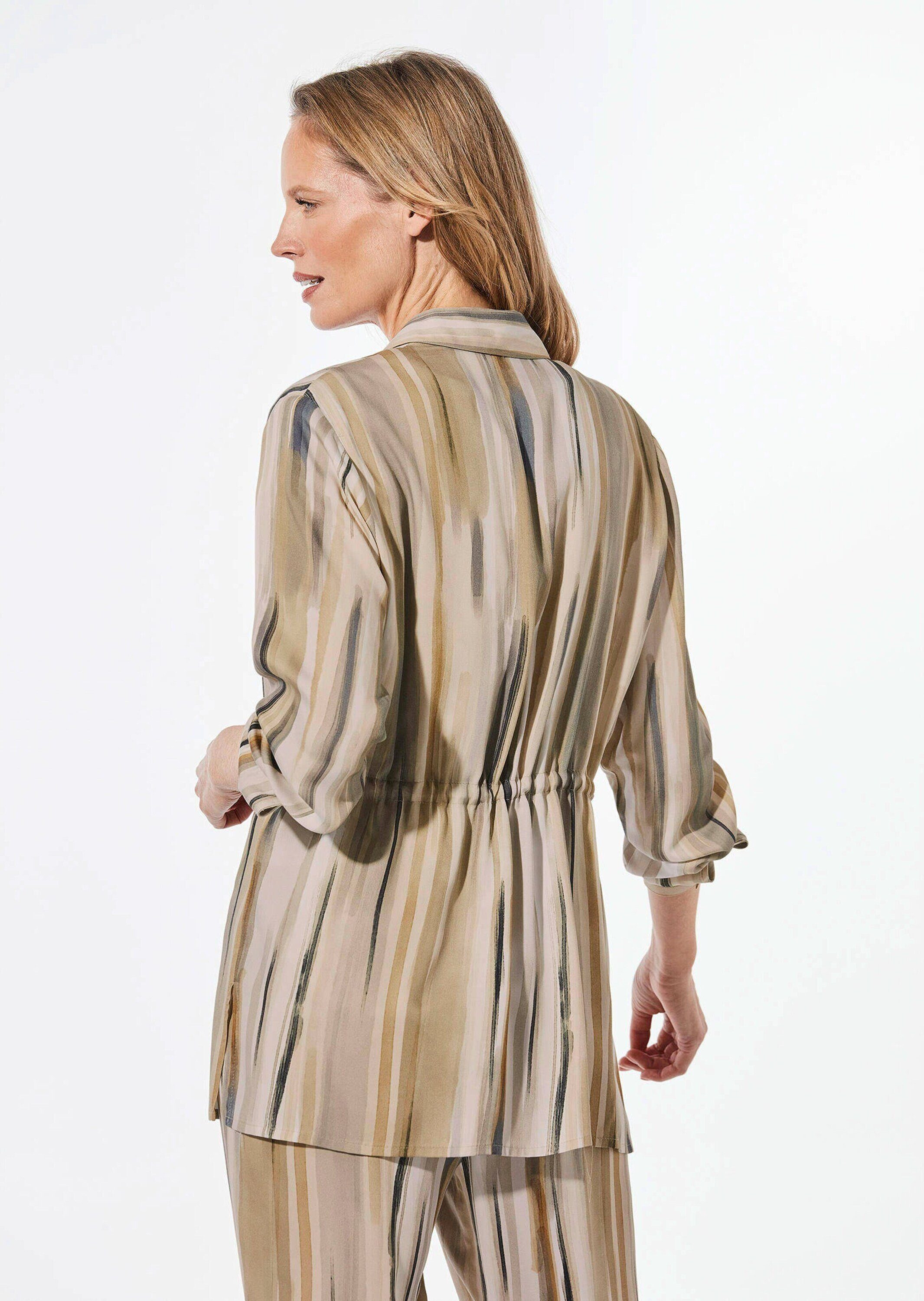 GOLDNER Hemdbluse Kurzgröße: Longbluse mit Bindegürtel