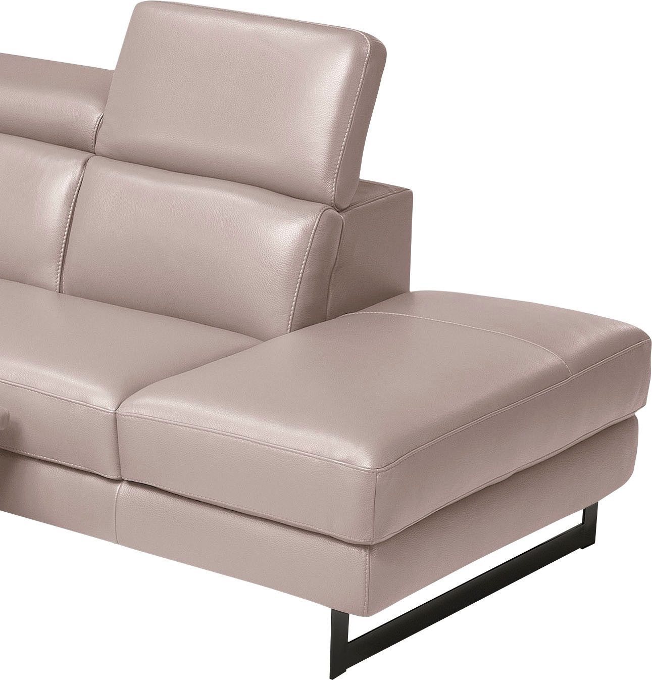 Egoitaliano Ecksofa Candice, elegant, edel und bequem, erstklassiger Sitzkomfort, L-Form, inkl. 2 elektrischer Relaxfunktionen, Bedienung über Taste an Armlehne