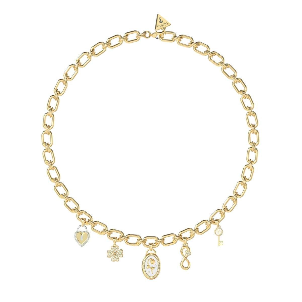 Guess Kette mit Anhänger JUBN06041JWYGT/U, für Damen Multi Charms Goldfarben