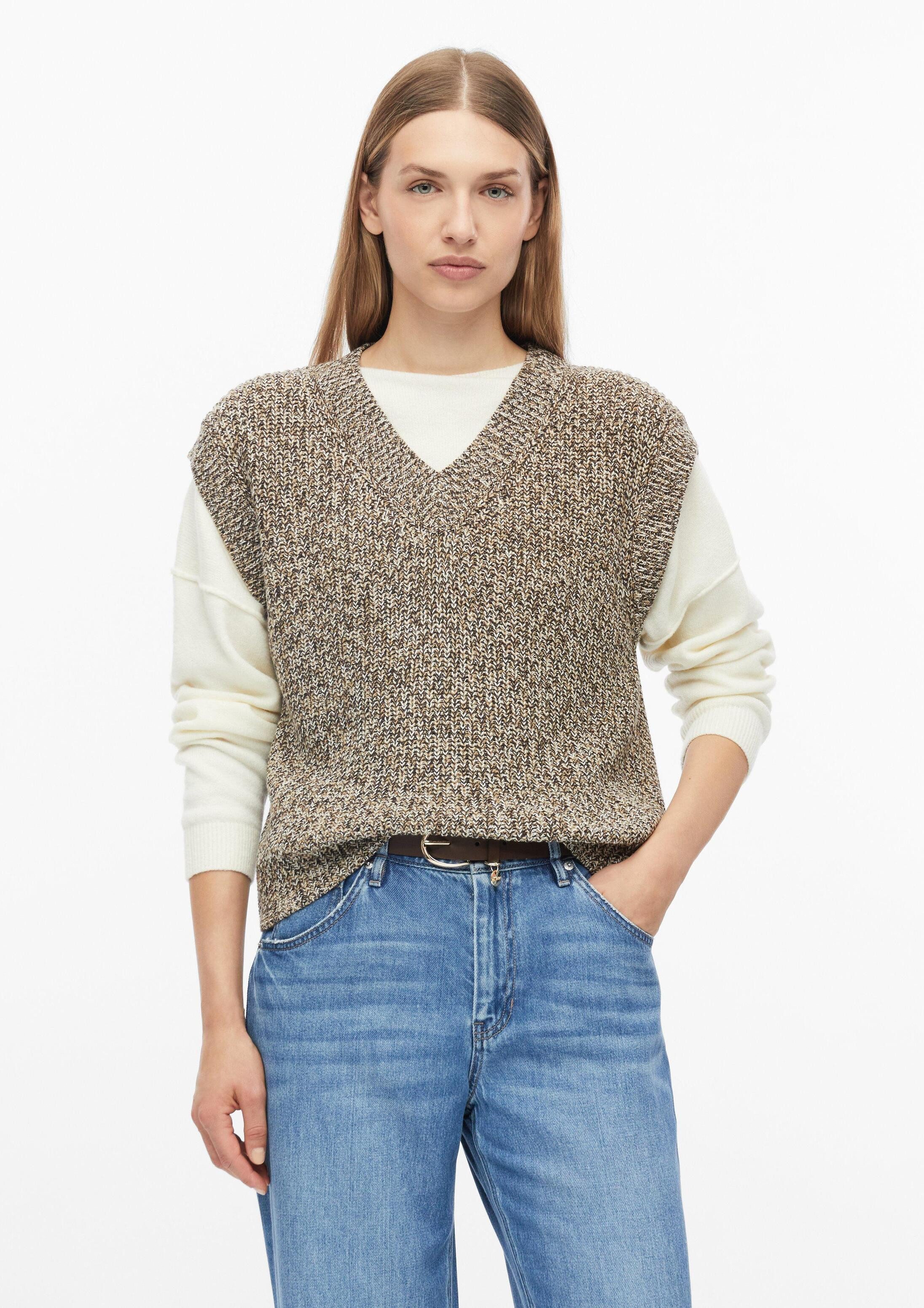 s.Oliver Kurzarmpullover Strickpullover Melierter Strickpullunder