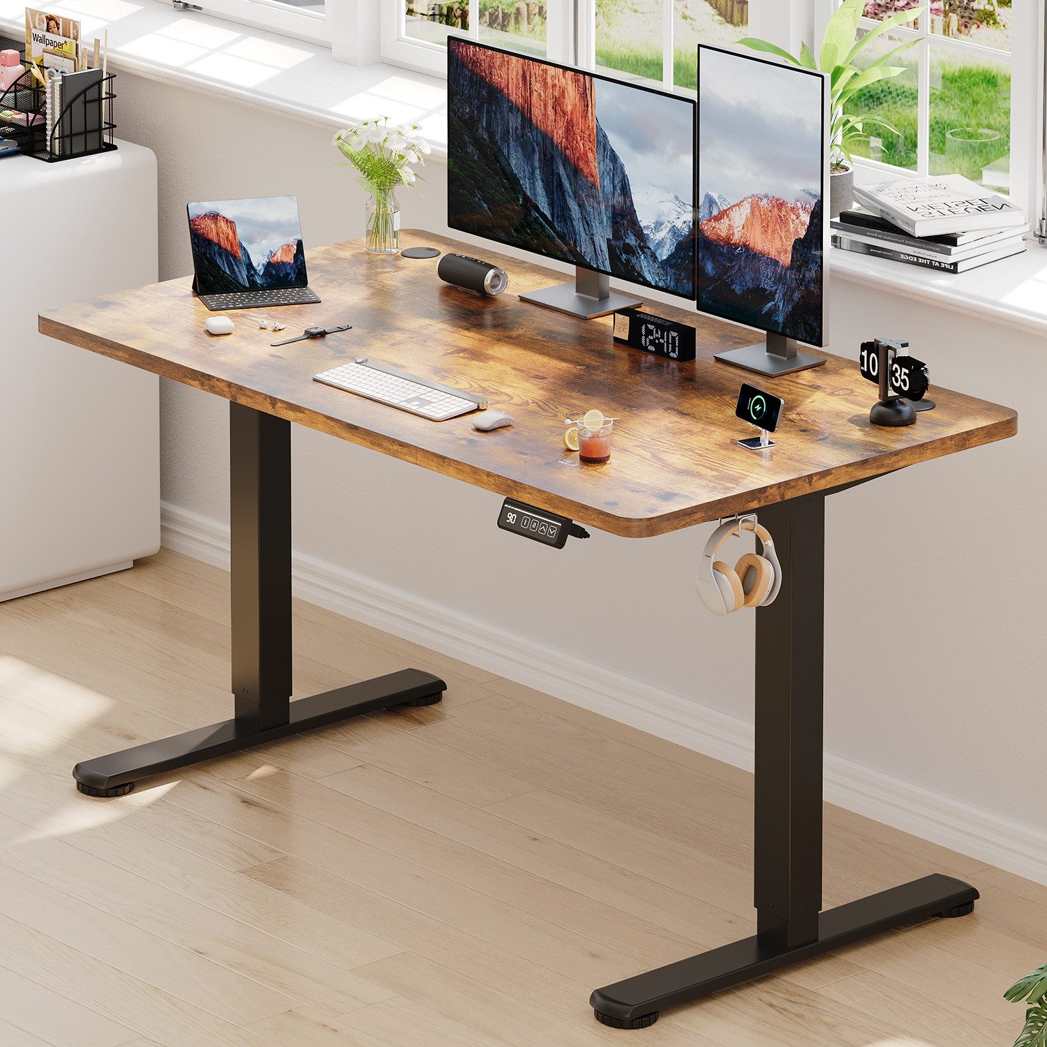 HOMALL Schreibtisch Höhenverstellbar elektrischer Memory-Funktion 100/120/1 günstig online kaufen