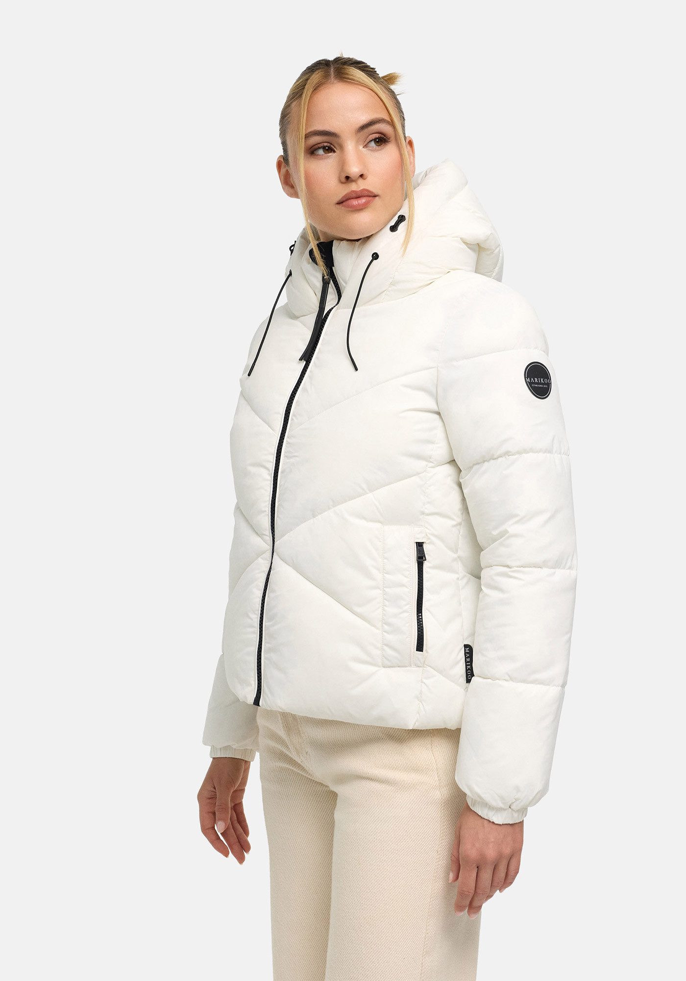 Marikoo Winterjacke Pinaa Warme Stepp-Winterjacke mit Kapuze für kalte Wintertage