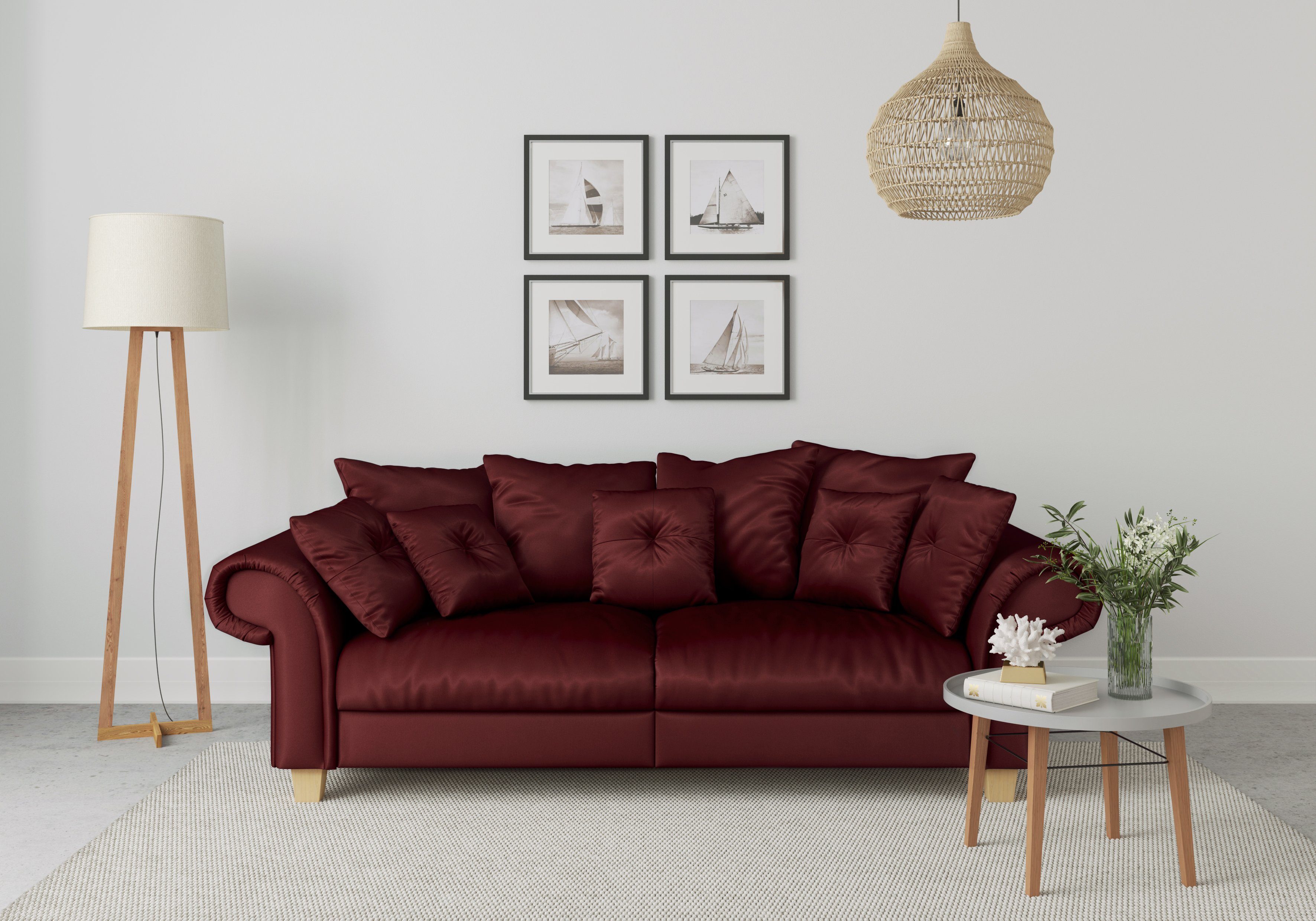 zeitlosem 2 affaire Design, Teile, kuschelige und Sitzkomfort Kissen Megasofa, mit viele Queenie Big-Sofa Home weichem