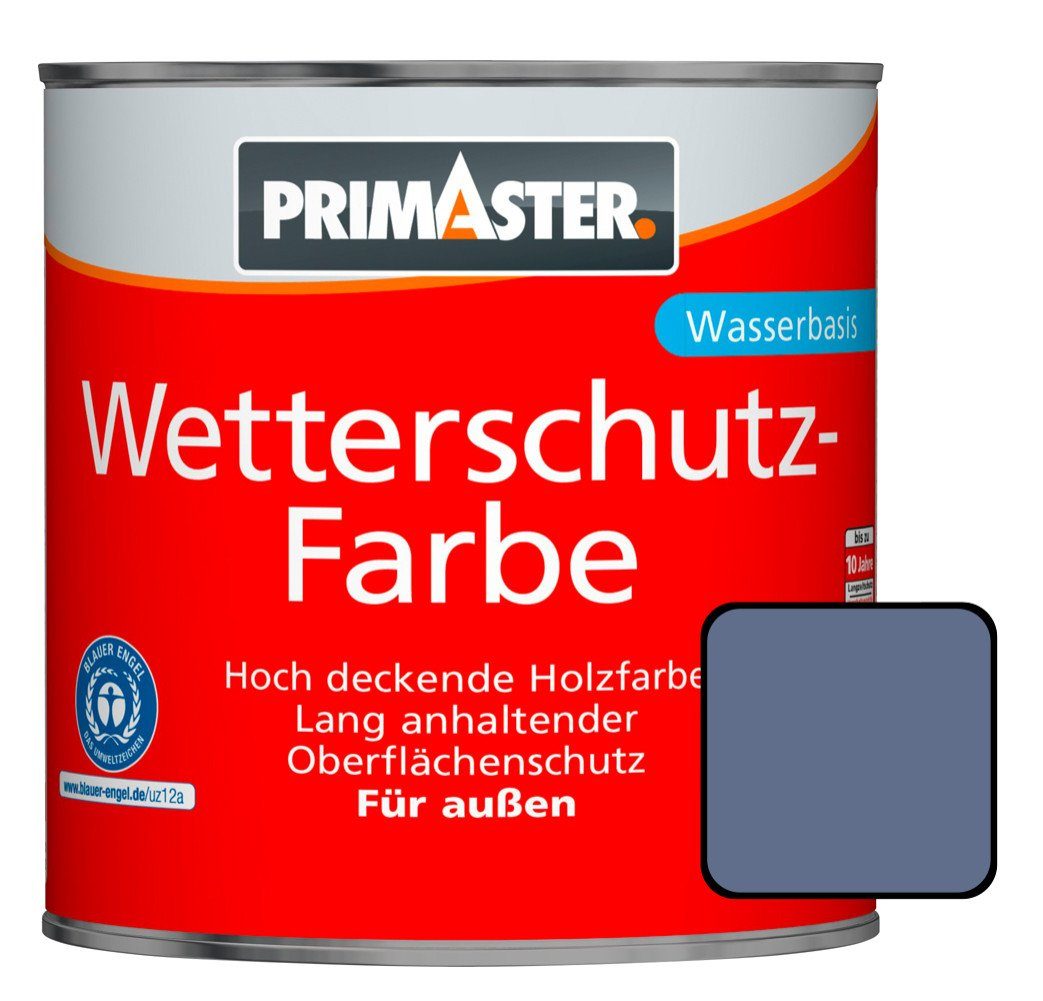 Primaster Holzschutzlasur Primaster Wetterschutzfarbe 750 ml taubenblau