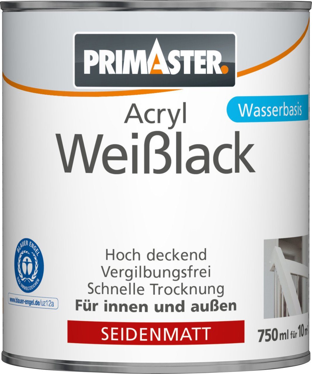 Weißlack Primaster Acryl Weißlack 750 ml seidenmatt