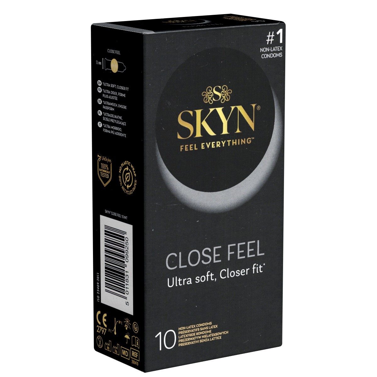 SKYN Kondome Close Feel (Ultra Soft, Closer Fit) Размер XS (schön eng), Packung mit, 10 St., hypoallergene Kondome, ideal für Latexallergiker, enge latexfreie Kondome aus Sensoprène™